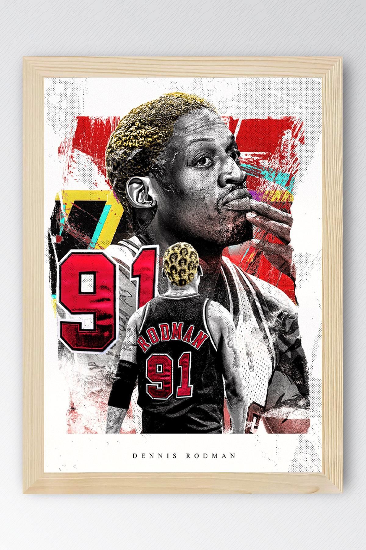 Saturn Dennis Rodman Çerçeveli Tablo - Basketbol NBA Posteri Tablo