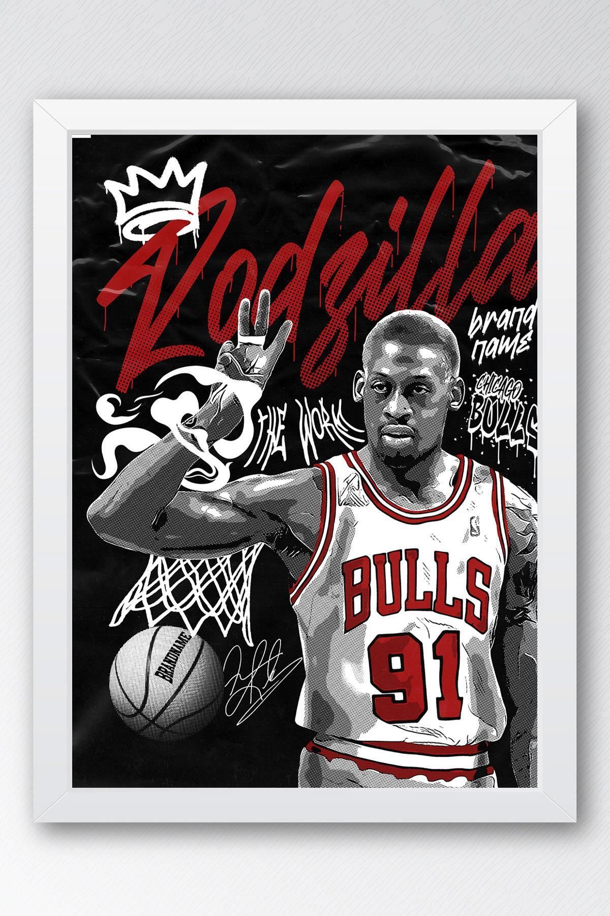 Saturn Dennis Rodman Çerçeveli Tablo - Rodzilla NBA Posteri Tablo