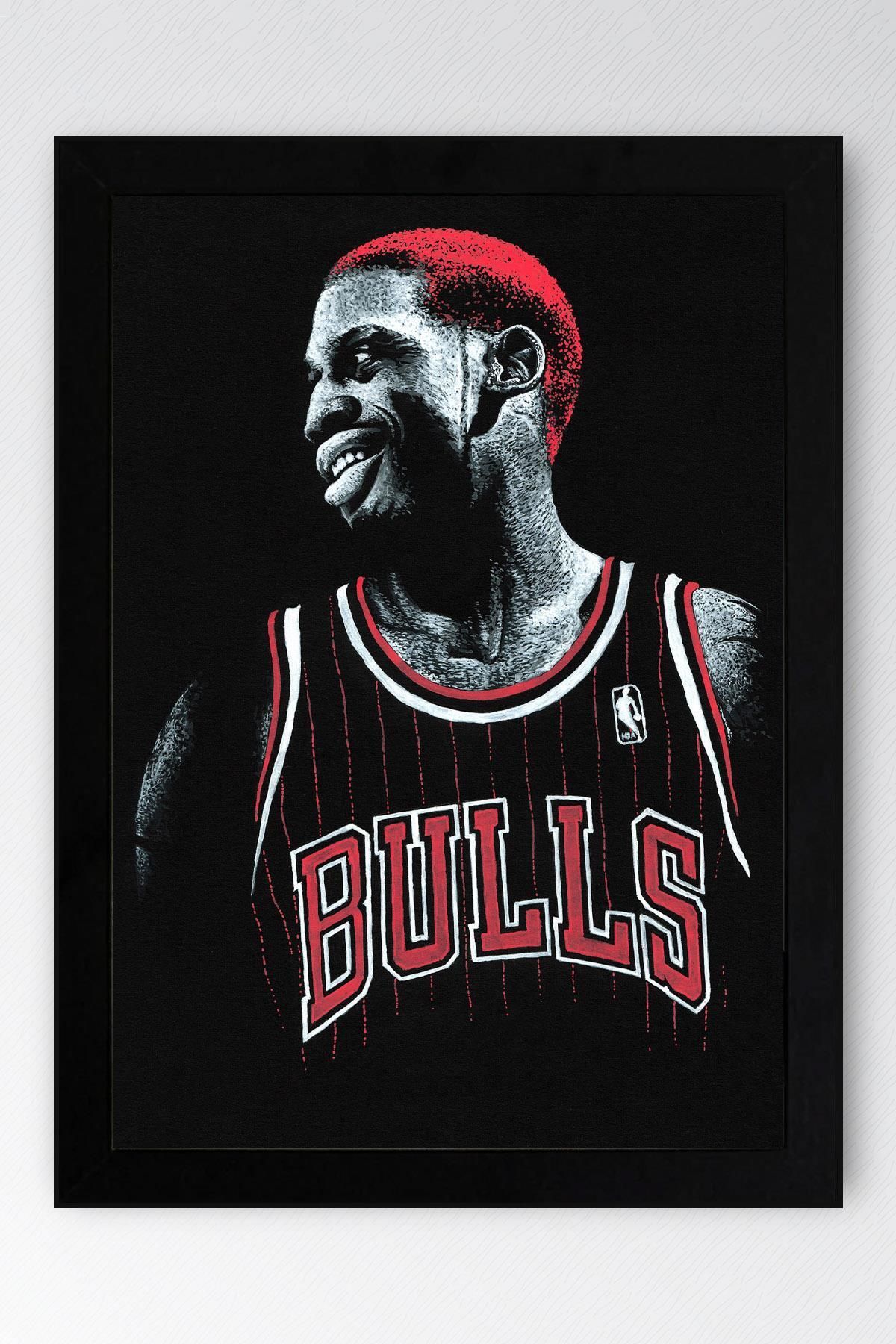 Saturn Dennis Rodman Çerçeveli Tablo - Basketbol NBA Posteri Tablo