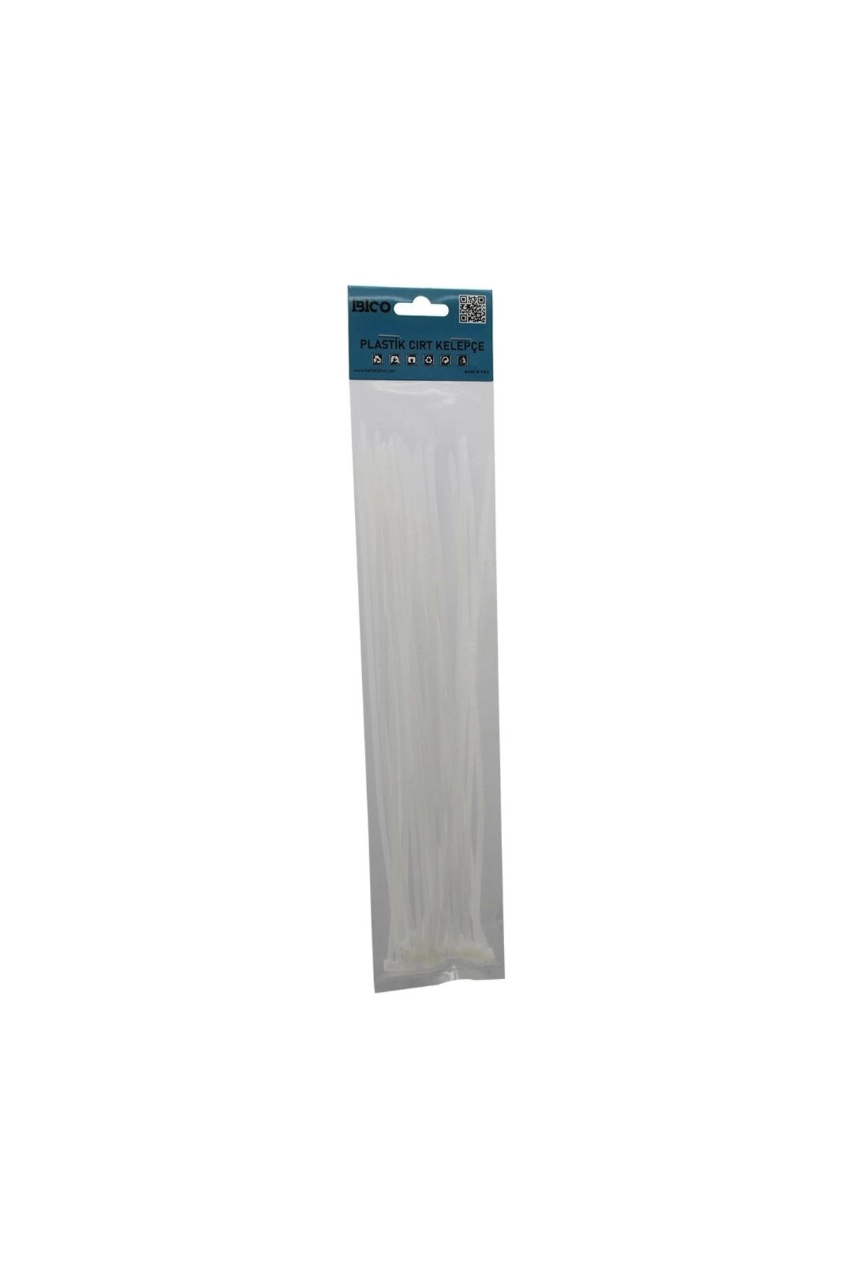 shopwave 25PCS BEYAZ 3.6X300MM PLASTİK CIRT KELEPÇE (5047)