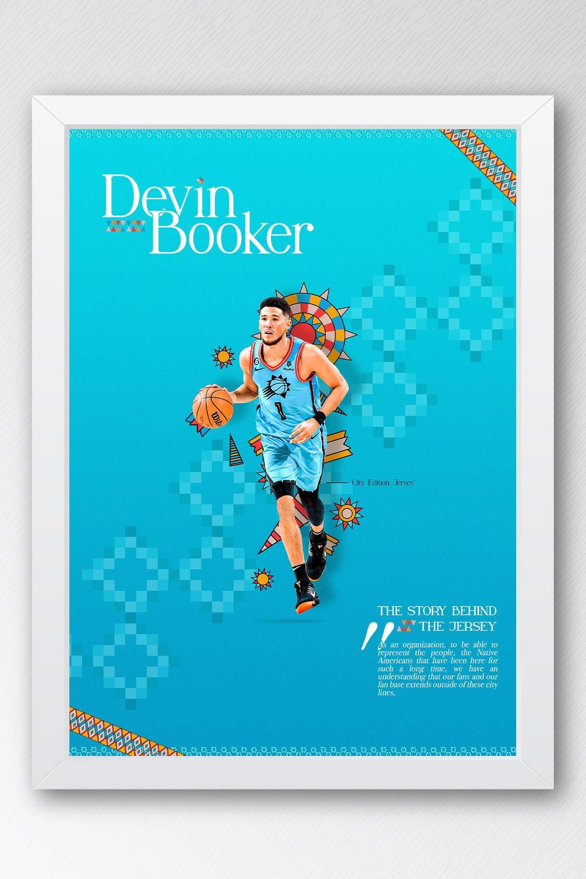 Saturn Devin Booker Çerçeveli Tablo - Basketbol NBA Posteri Tablo