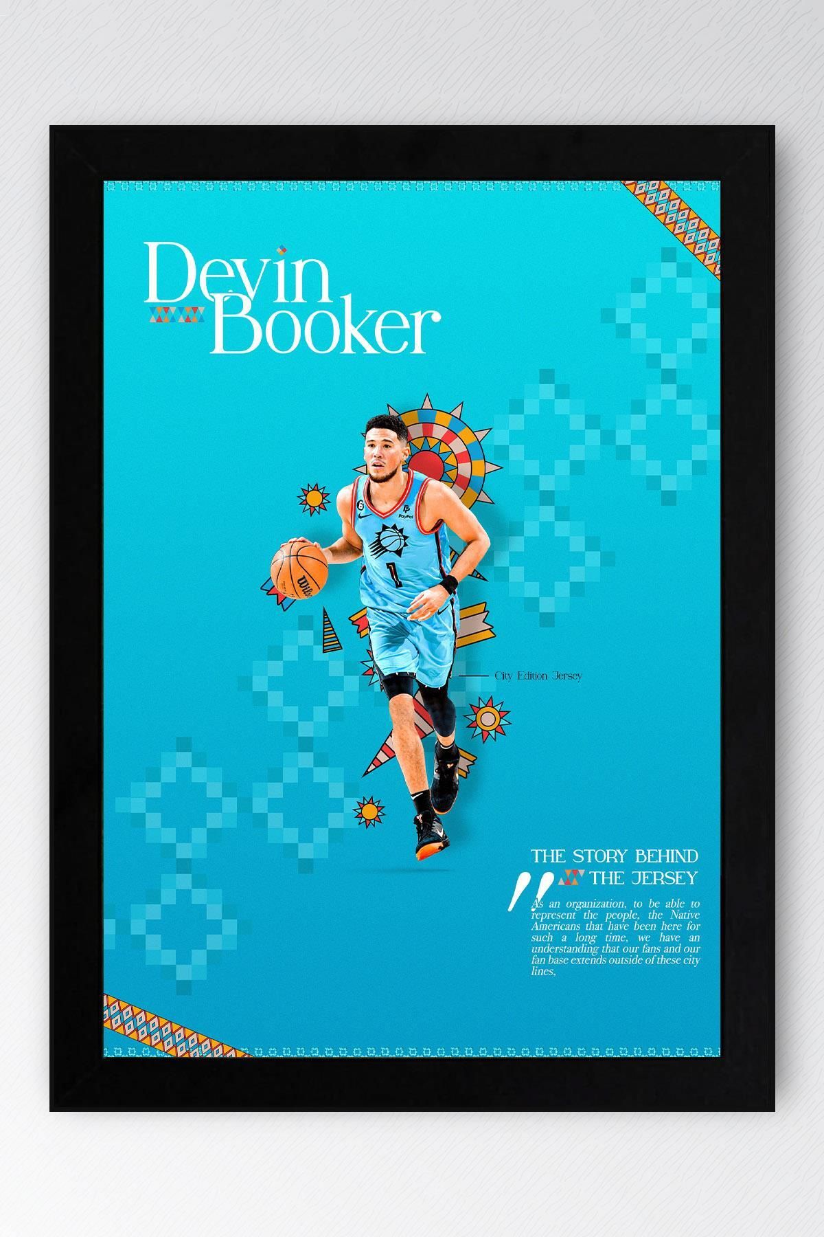 Saturn Devin Booker Çerçeveli Tablo - Basketbol NBA Posteri Tablo