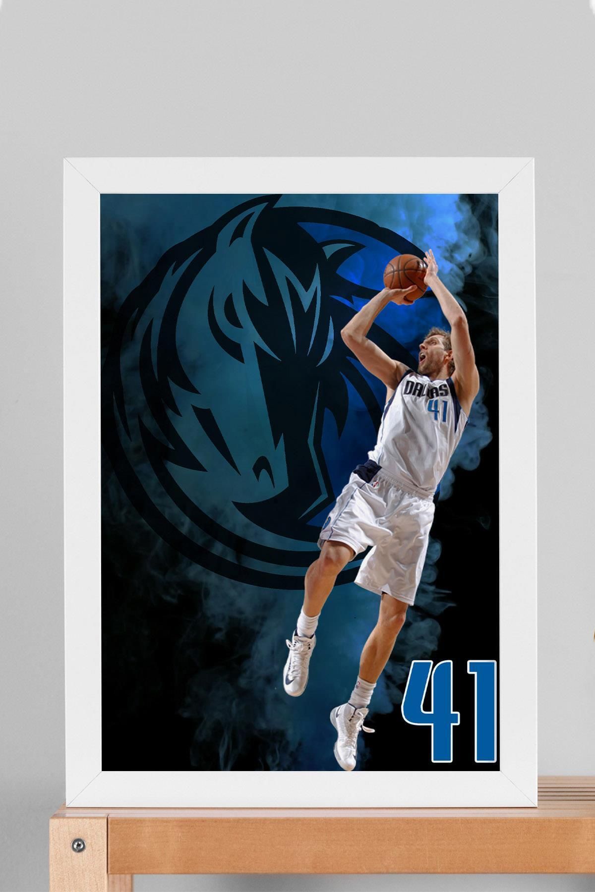 Saturn Dirk Nowitzki Çerçeveli Tablo - Dallas Mavericks NBA Posteri Tablo