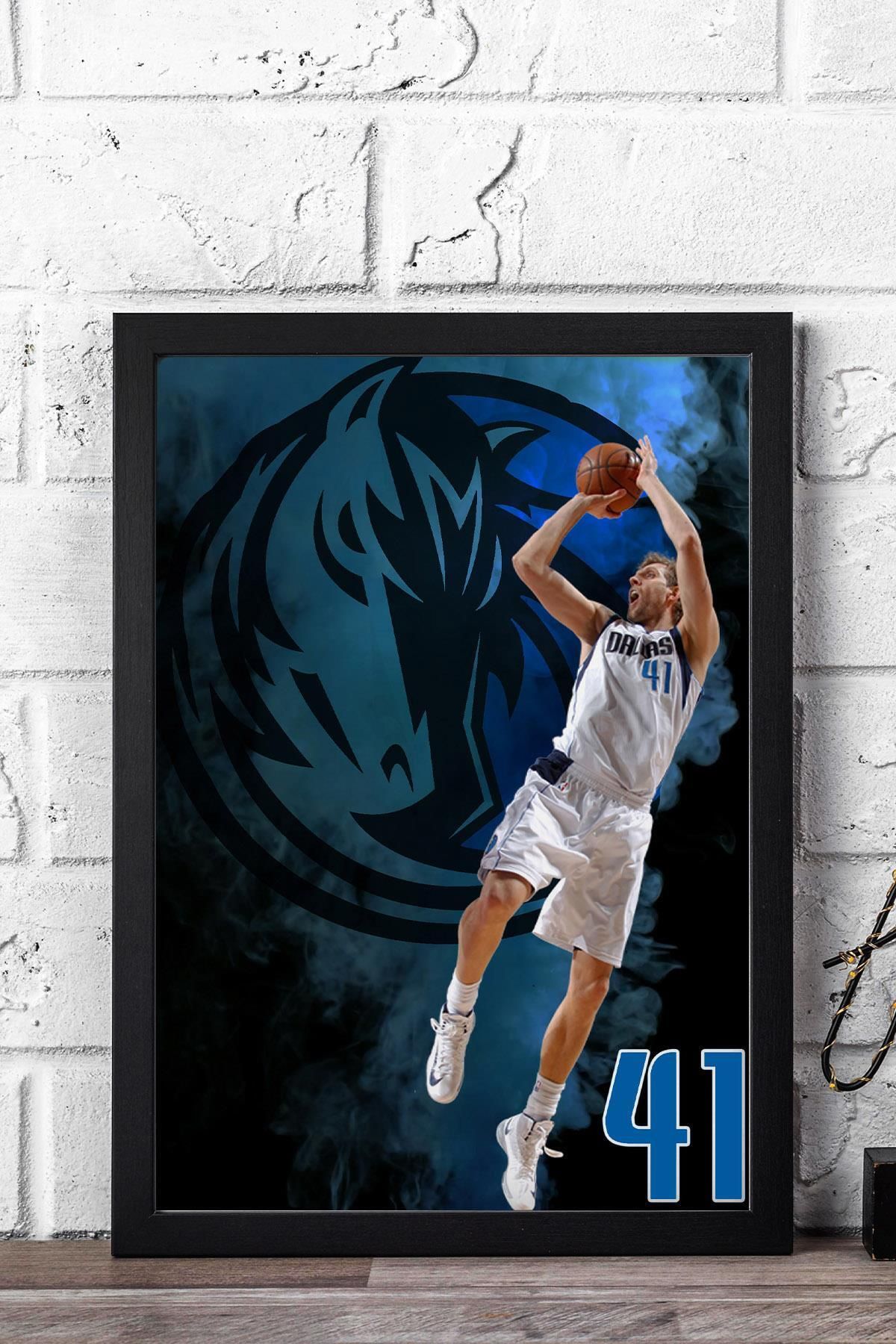 Saturn Dirk Nowitzki Çerçeveli Tablo - Dallas Mavericks NBA Posteri Tablo