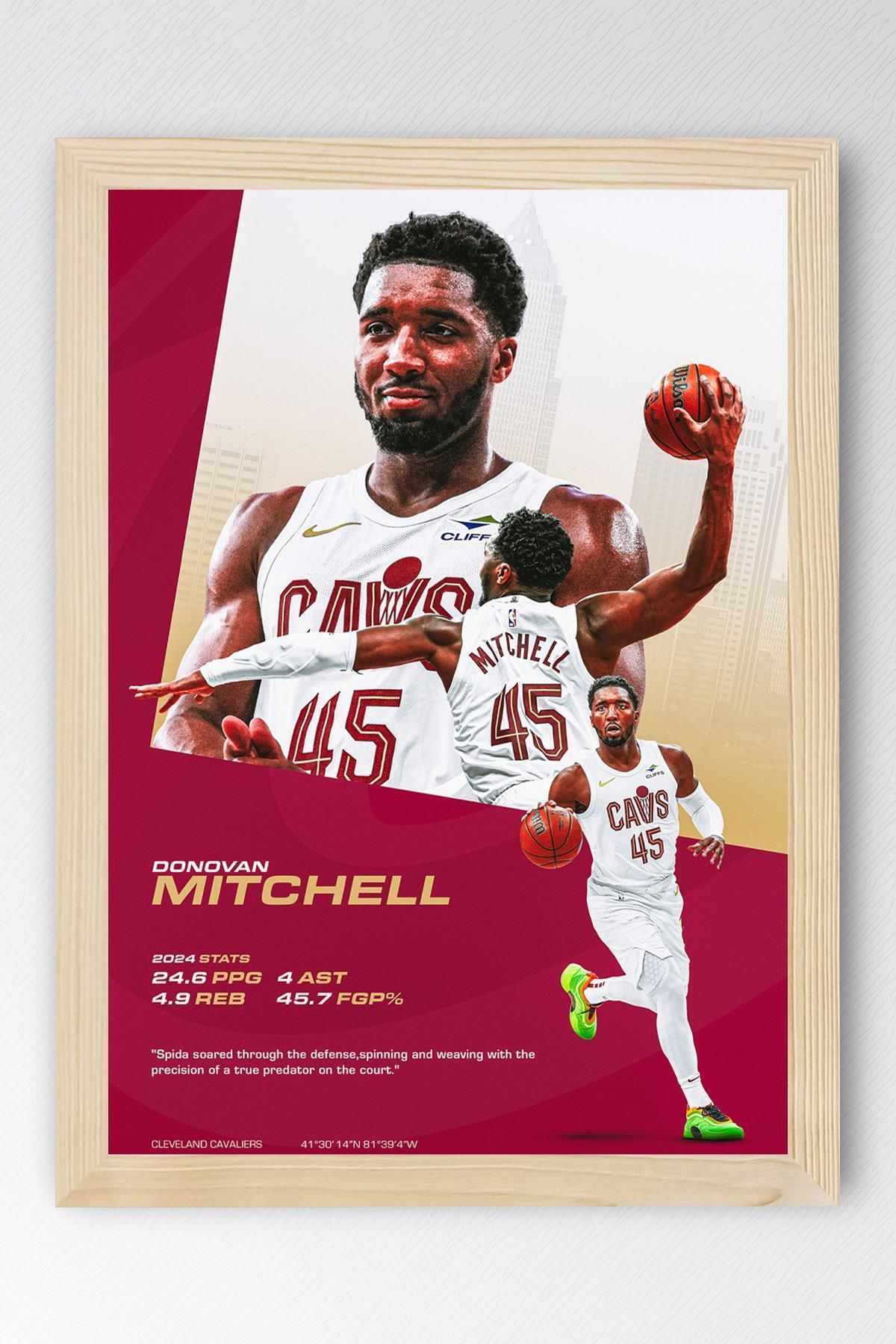 Saturn Donovan Mitchell Çerçeveli Tablo - Basketbol NBA Posteri Tablo