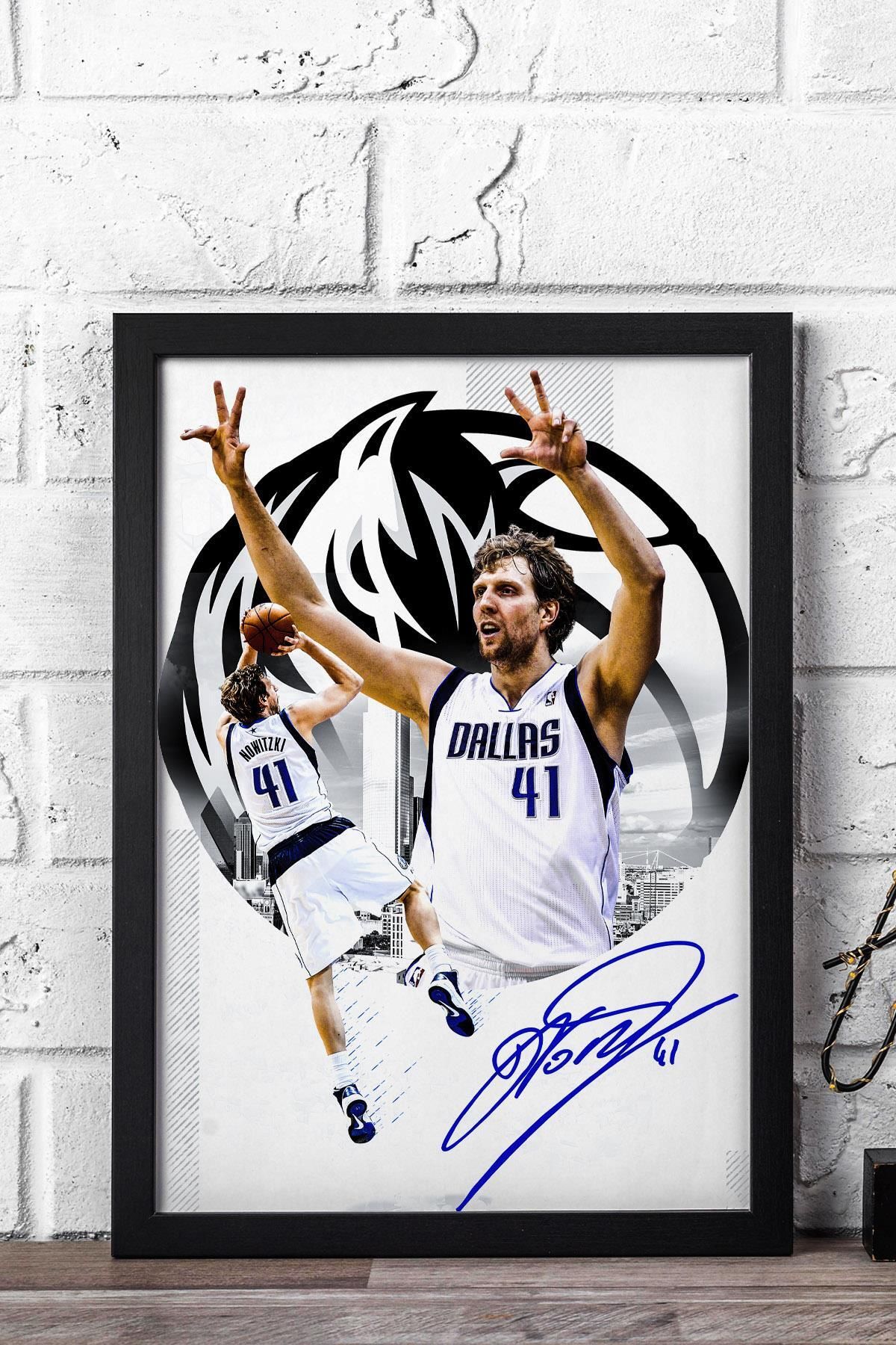 Saturn Dirk Nowitzki Çerçeveli Tablo - Dallas Mavericks NBA Posteri Tablo