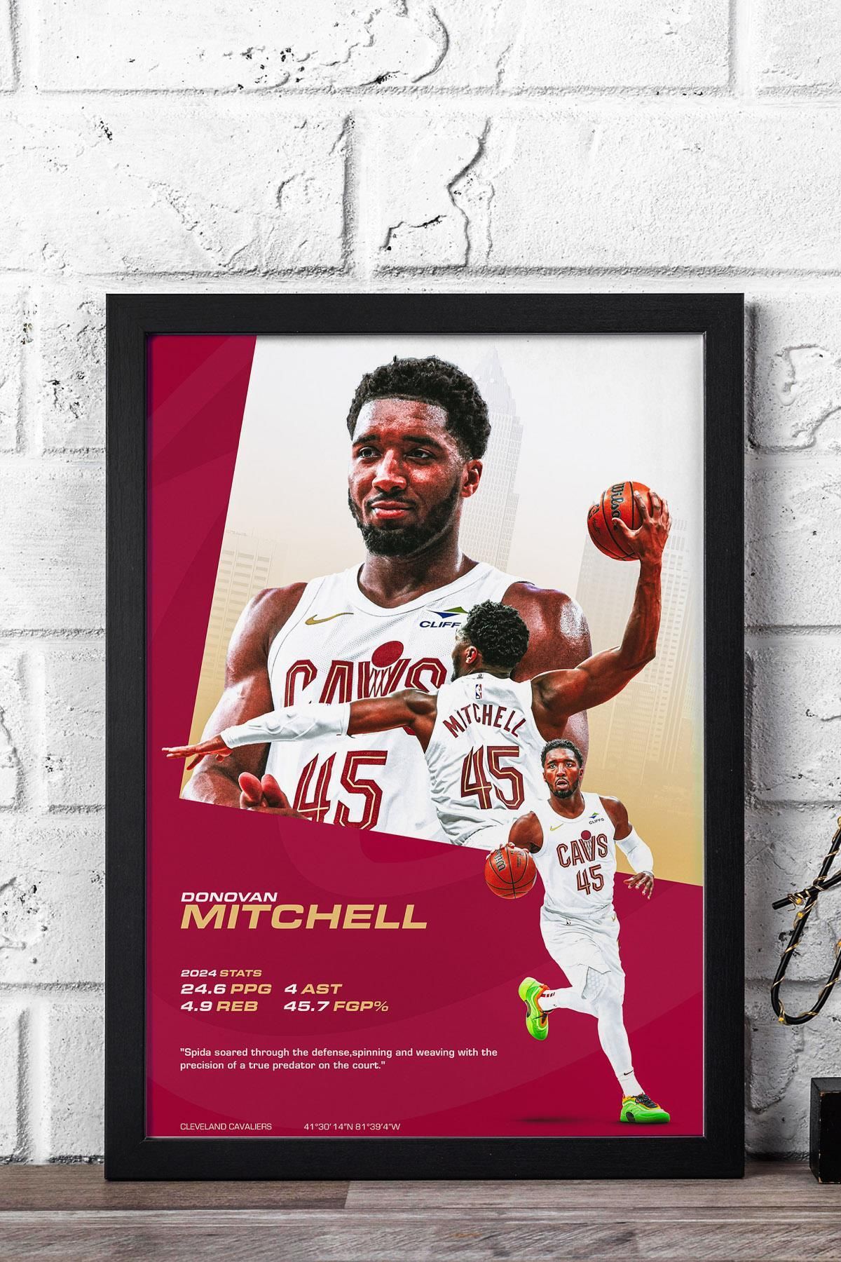 Saturn Donovan Mitchell Çerçeveli Tablo - Basketbol NBA Posteri Tablo