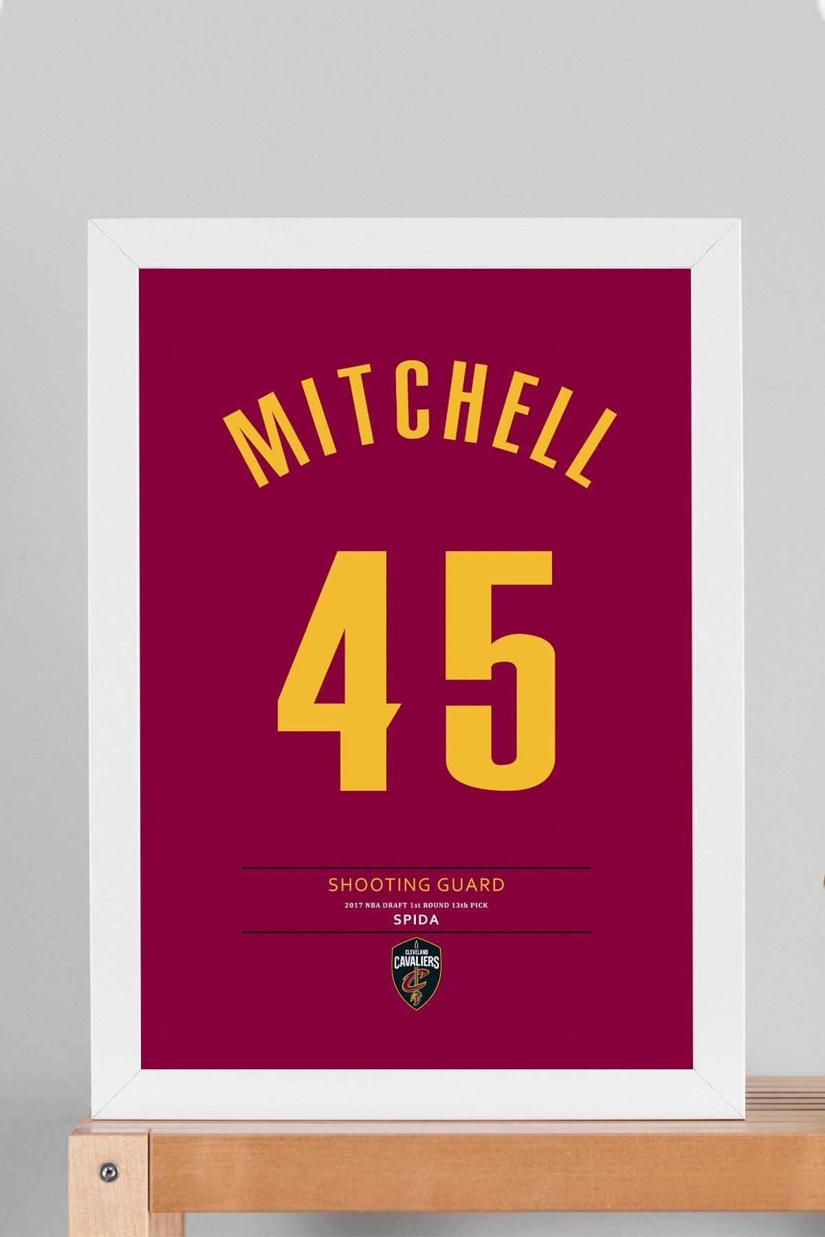 Saturn Donovan Mitchell Forma Çerçeveli Tablo - NBA Cleveland Cavaliers Jersey