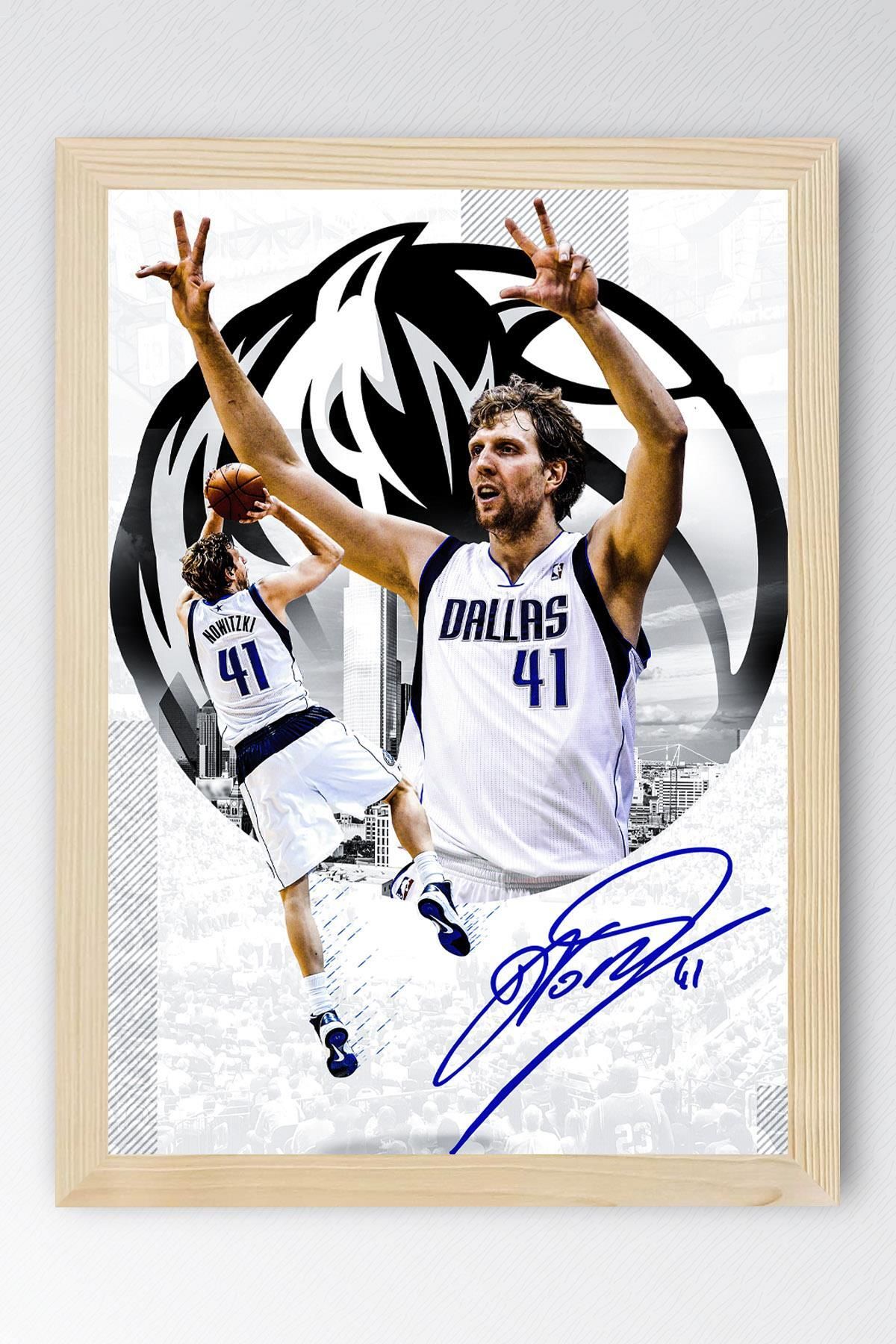 Saturn Dirk Nowitzki Çerçeveli Tablo - Dallas Mavericks NBA Posteri Tablo