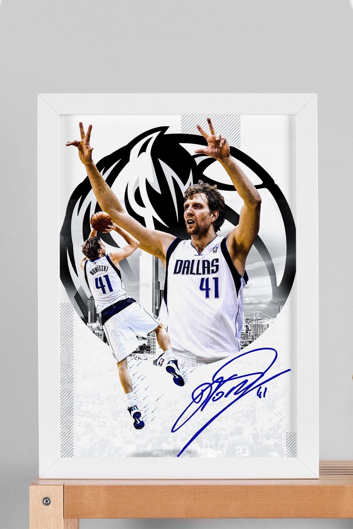Saturn Dirk Nowitzki Çerçeveli Tablo - Dallas Mavericks NBA Posteri Tablo