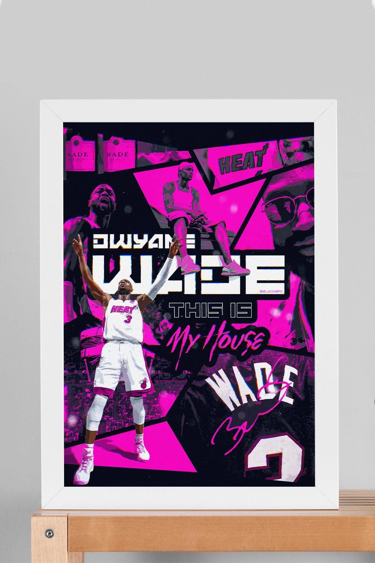 Saturn Dwyane Wade Çerçeveli Tablo - Miami Heat NBA Posteri Tablo