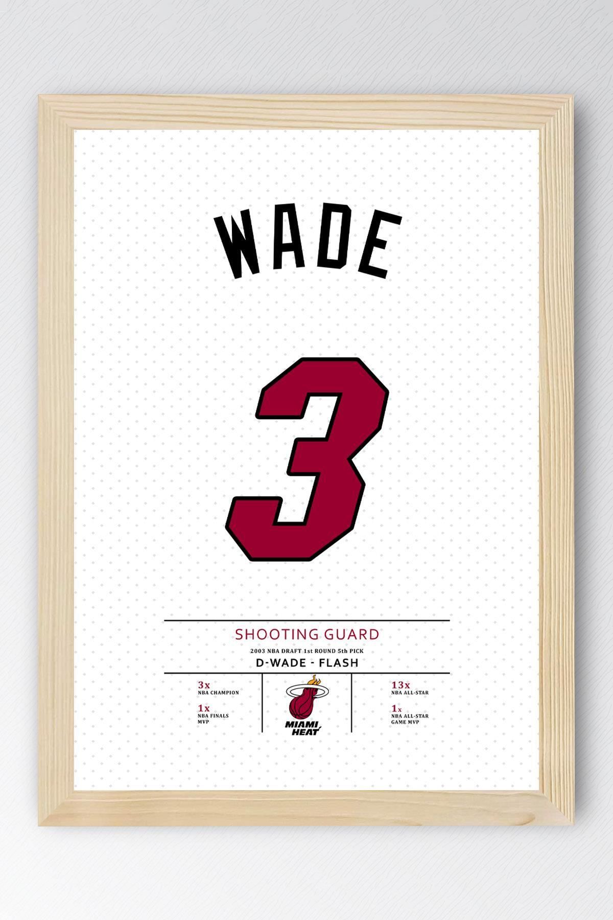 Saturn Dwyane Wade Forma Çerçeveli Tablo - NBA Miami Heat Jersey
