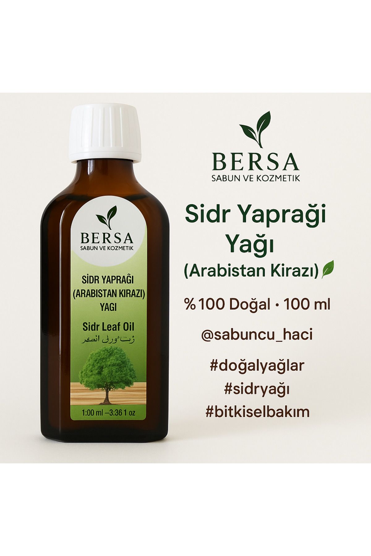 Home Sidr Sidir Yaprağı (ARABİSTAN KİRAZI) Yağı 100 ml