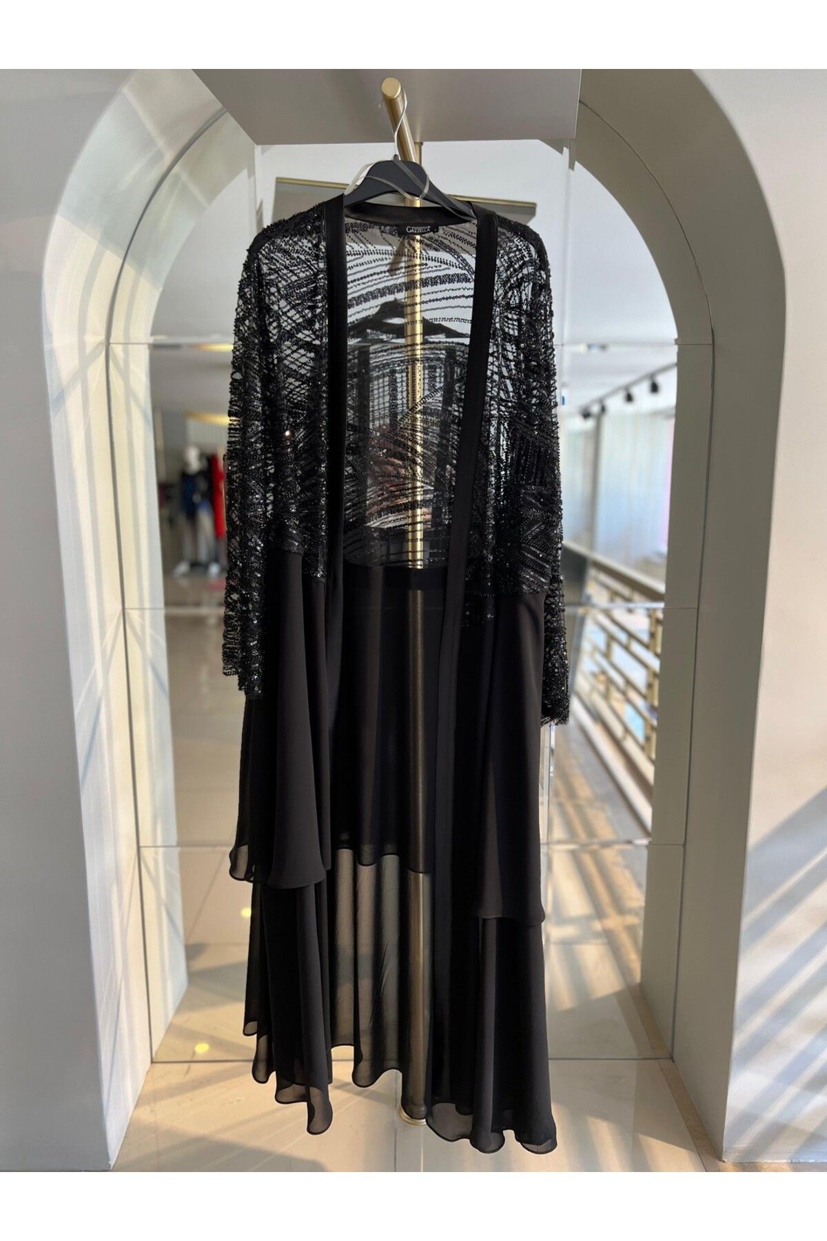 Gazella - TAŞ İŞLEMELİ TÜL ABAYA