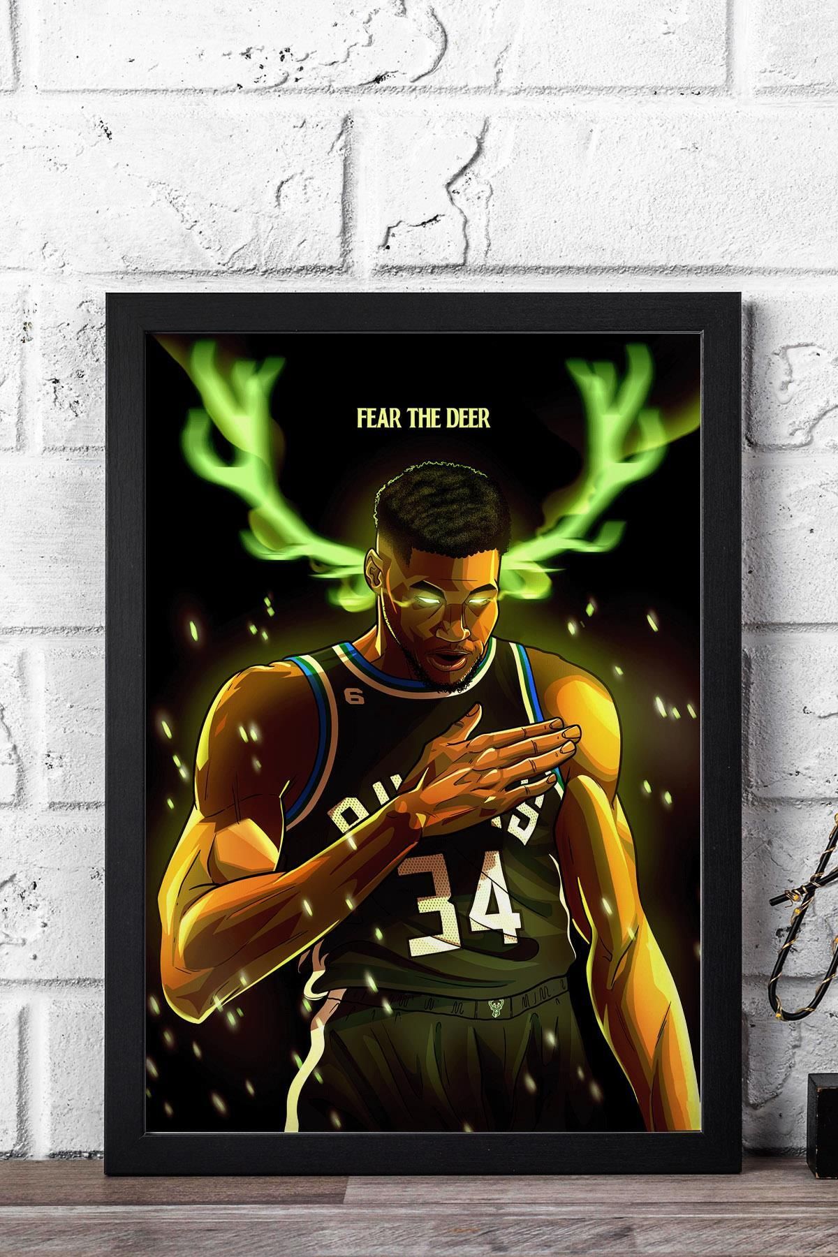 Saturn Giannis Antetokounmpo Çerçeveli Tablo - Basketbol NBA Posteri Tablo