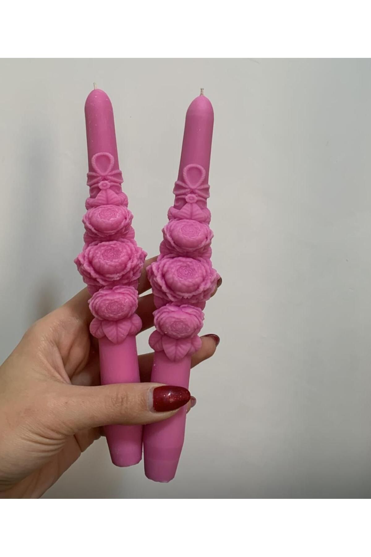 SCA CANDLE Dekoratif Mum Şamdanlık Mum Gül model 2 Kili