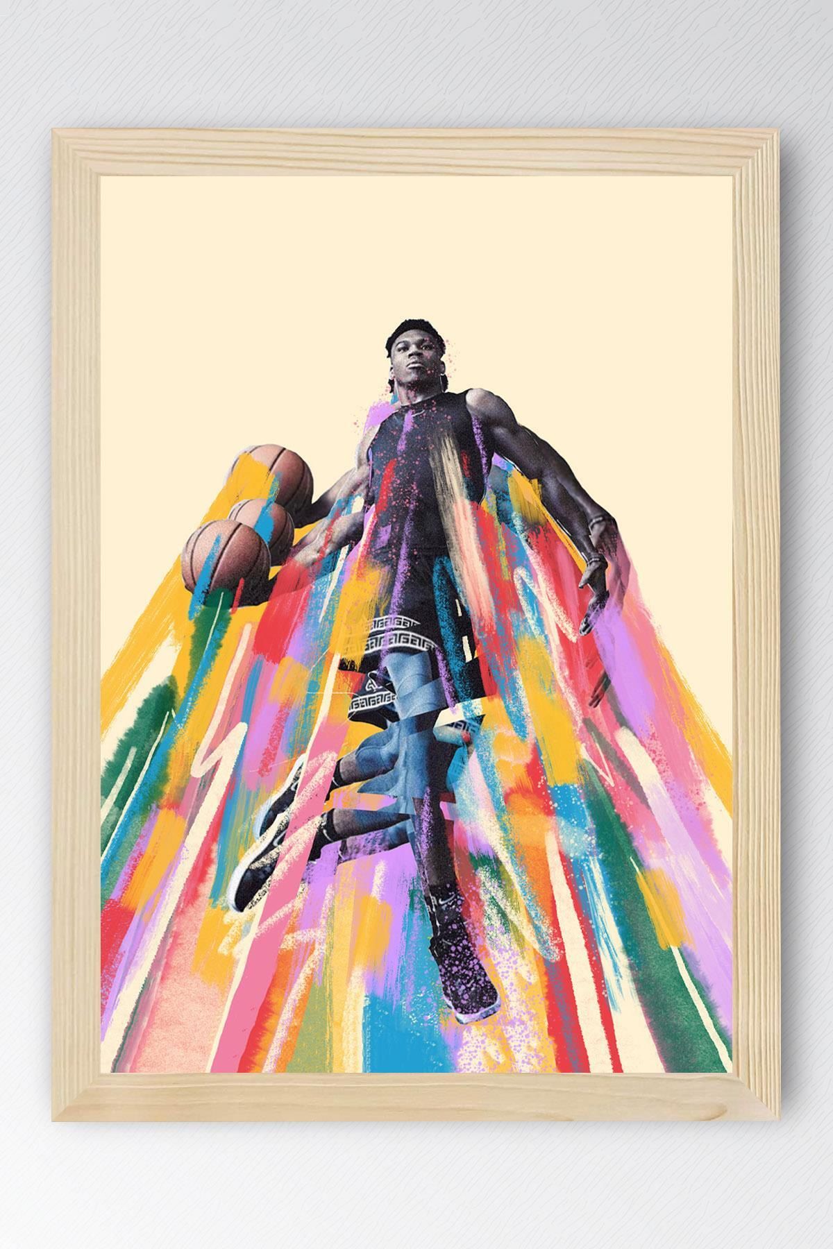 Saturn Giannis Antetokounmpo Çerçeveli Tablo - Basketbol NBA Posteri Tablo