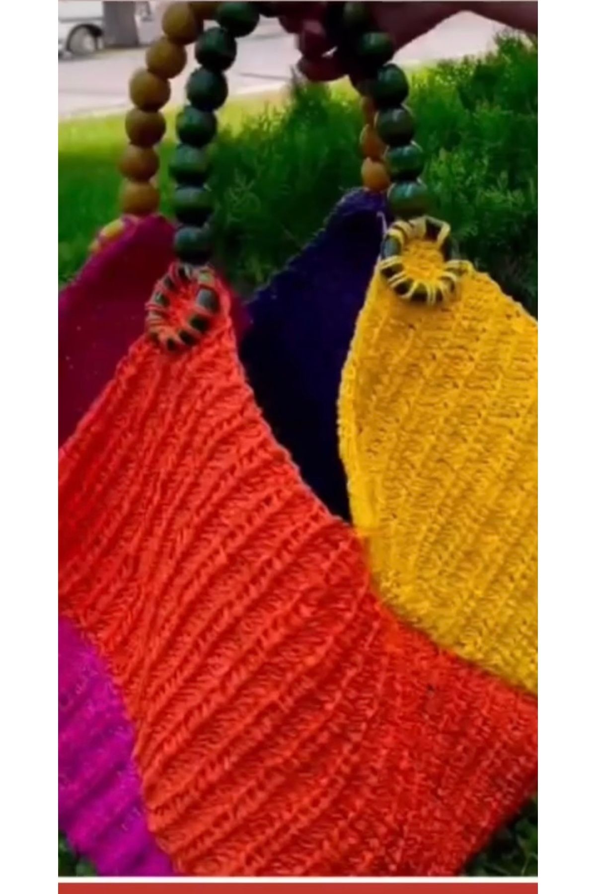 Doğadan Handmade Gökkuşağı plaj çantası