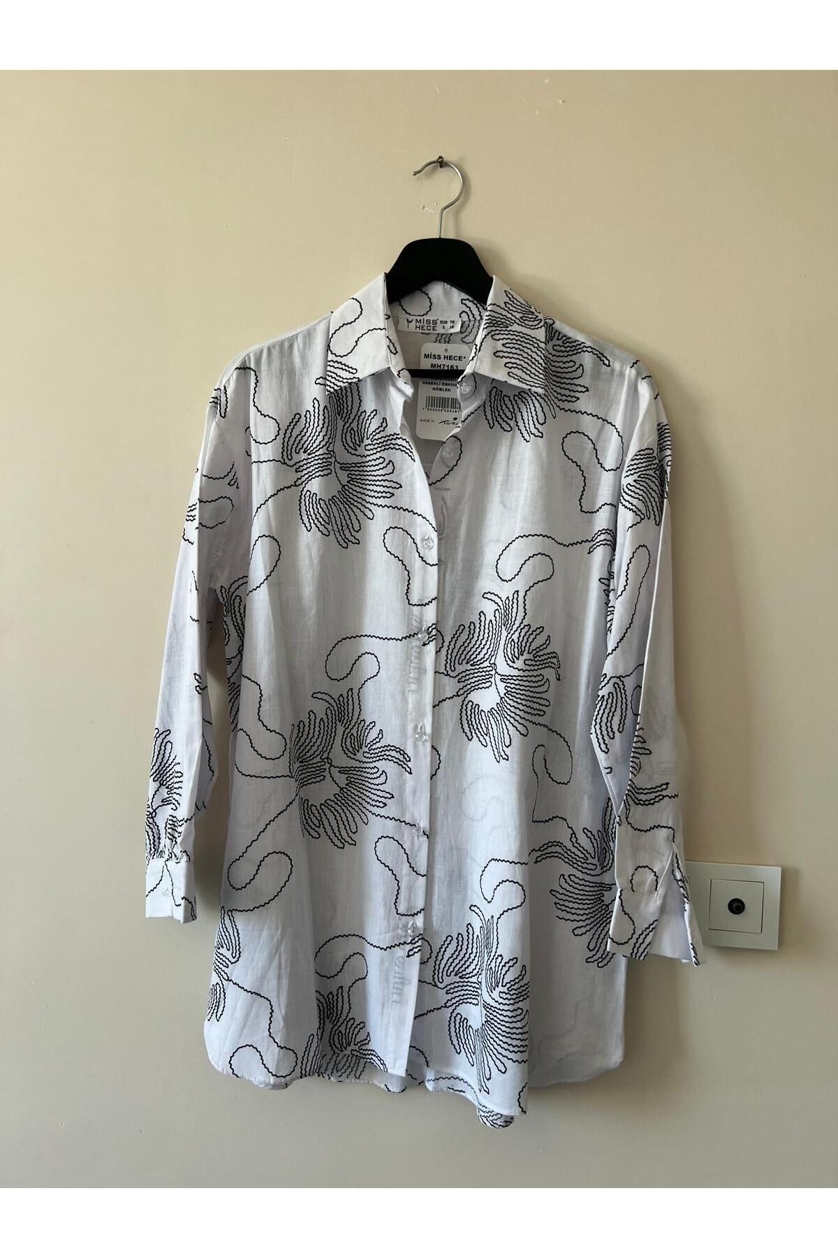 Trend Marfa Oversize Desenli Gömlek
