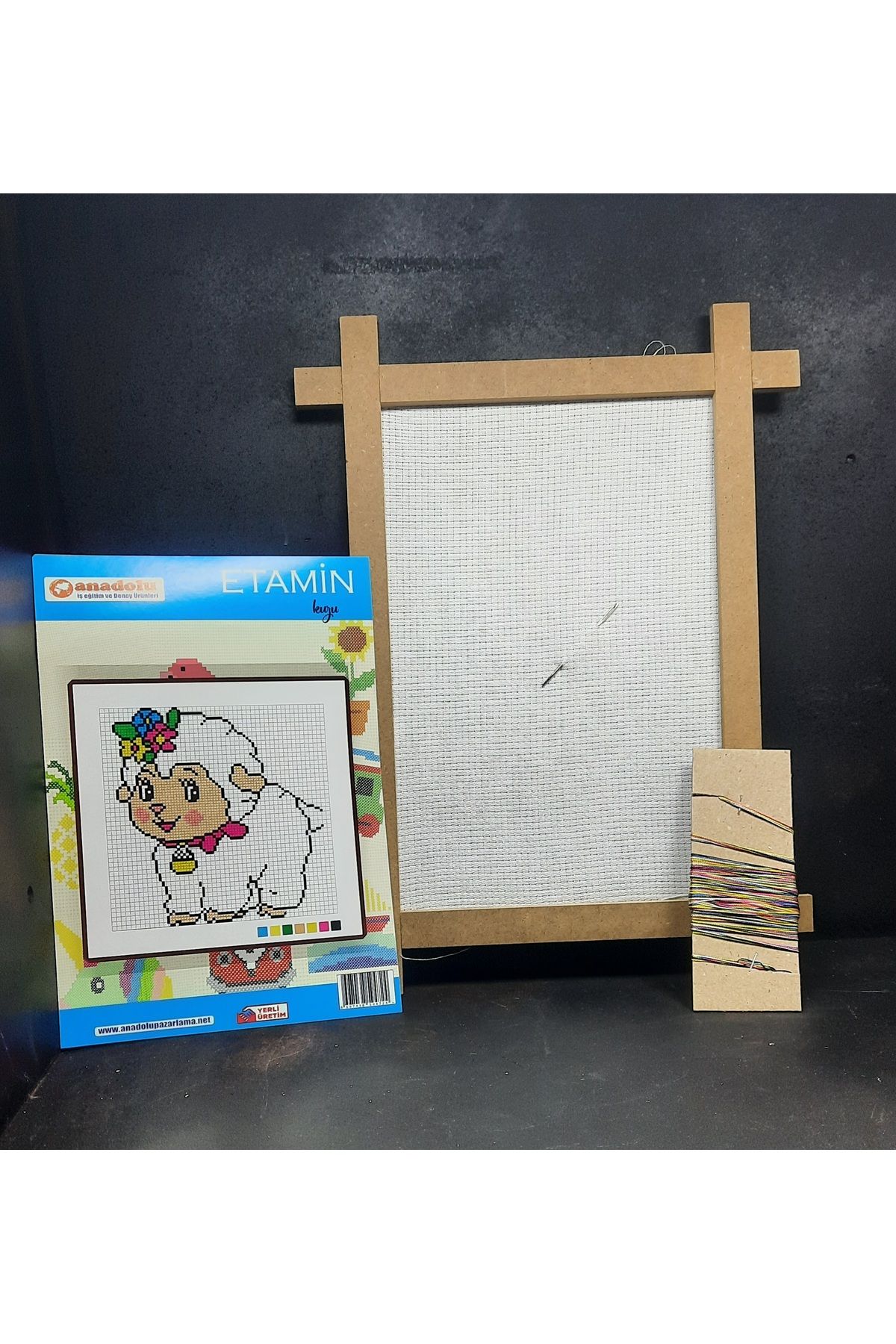 HOBICIX Etamin Seti 23x30 cm, iğne İplik Kaneviçe Seti Okul Hobi Elişi Sanatsal