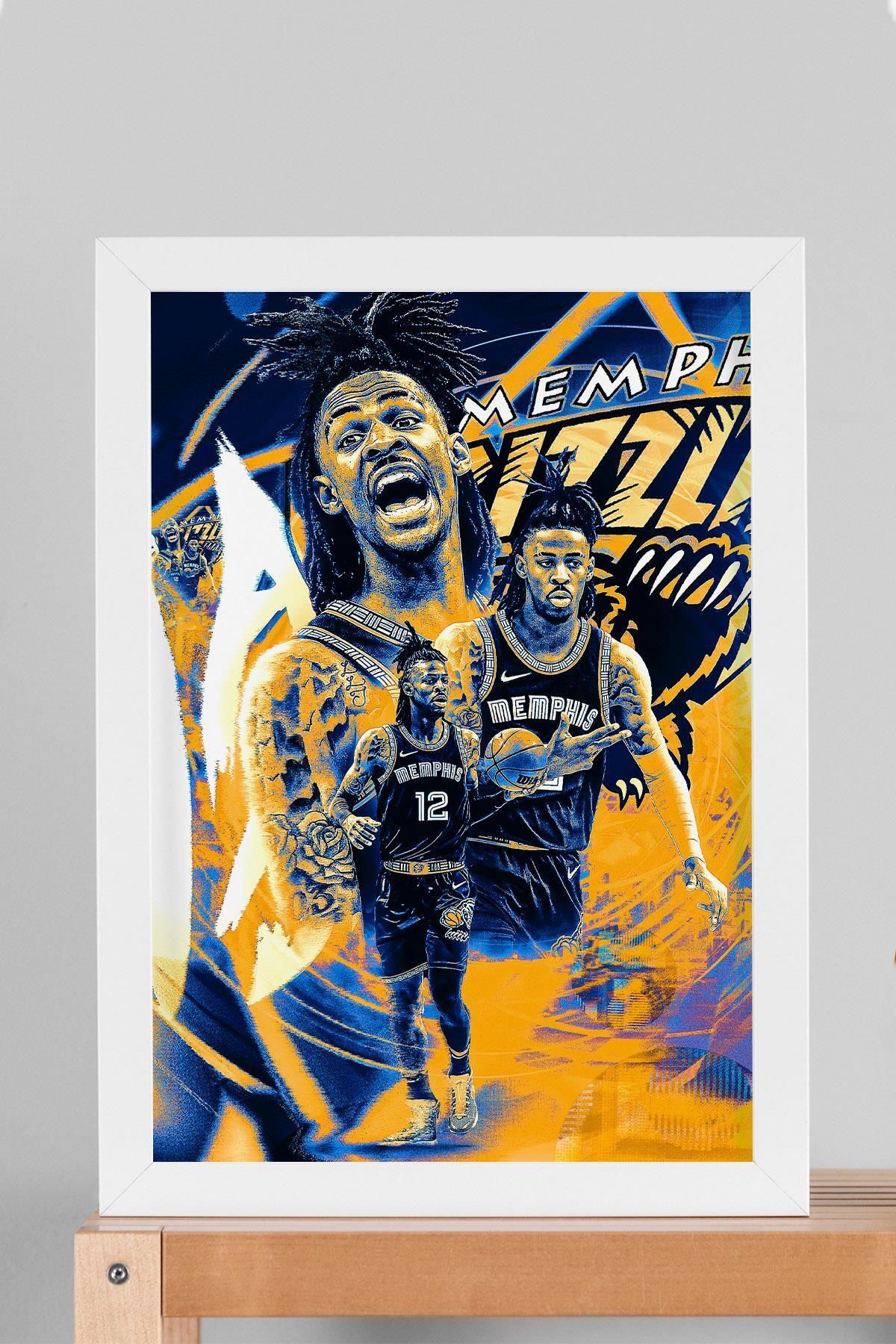 Saturn Ja Morant Çerçeveli Tablo - Memphis Grizzlies NBA Posteri Tablo