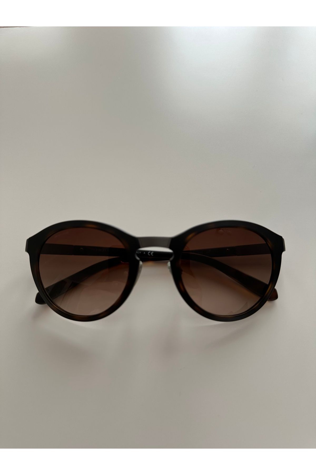 shop Vintage Kahverengi Degrade Camlı Güneş Gözlüğü – Mat Asetat, Titanyum Sap