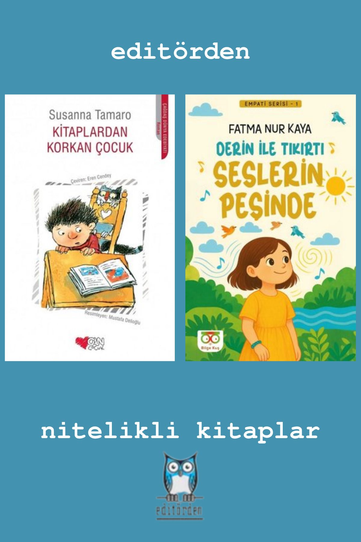 Bilge Kuş Yayınları Derin İle Tıkırtı Seslerin Peşinde / Fatma Nur Kaya- Kitaplardan Korkan Çocuk