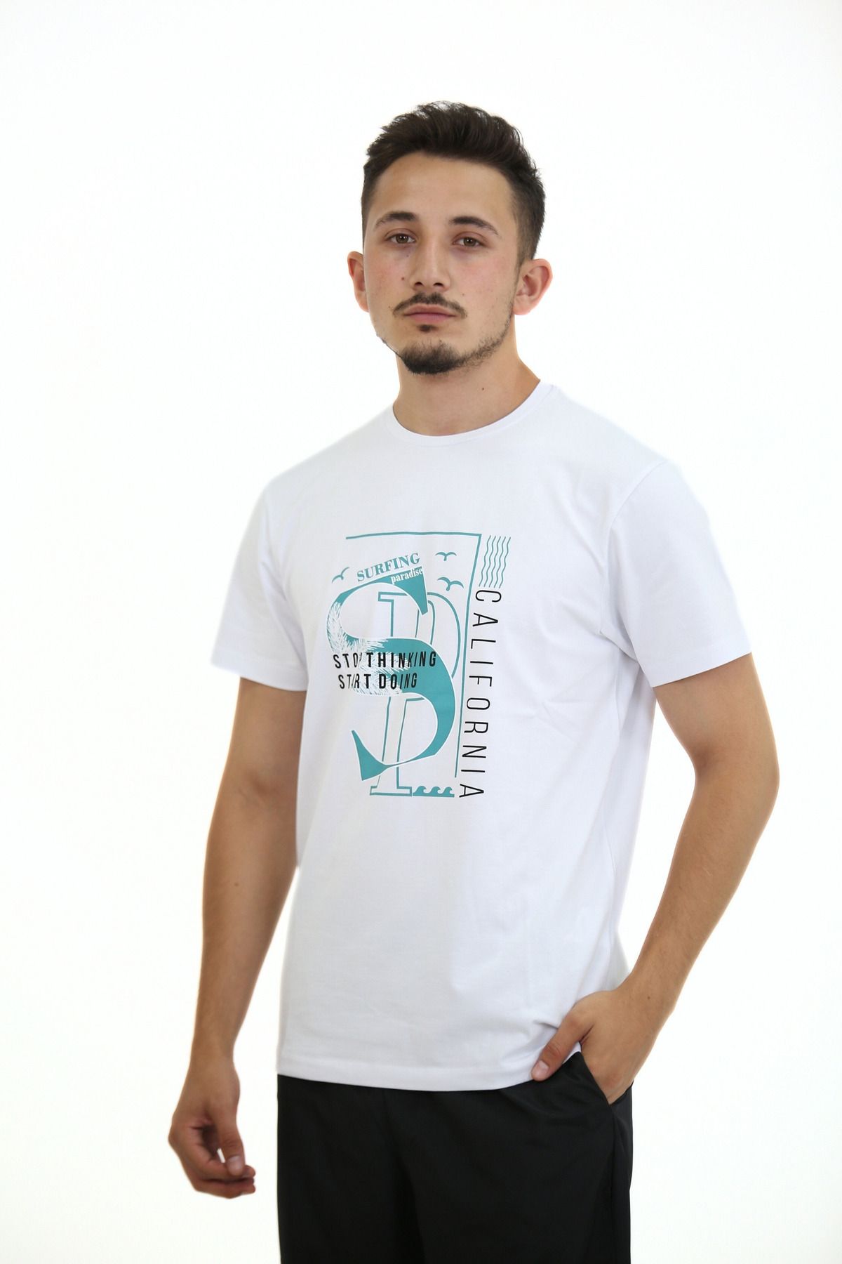 Lorenzo Mazzoli T-shirt Premium Kalite, Comfort Fit, Modern Baskılı Düz Renk Tişört