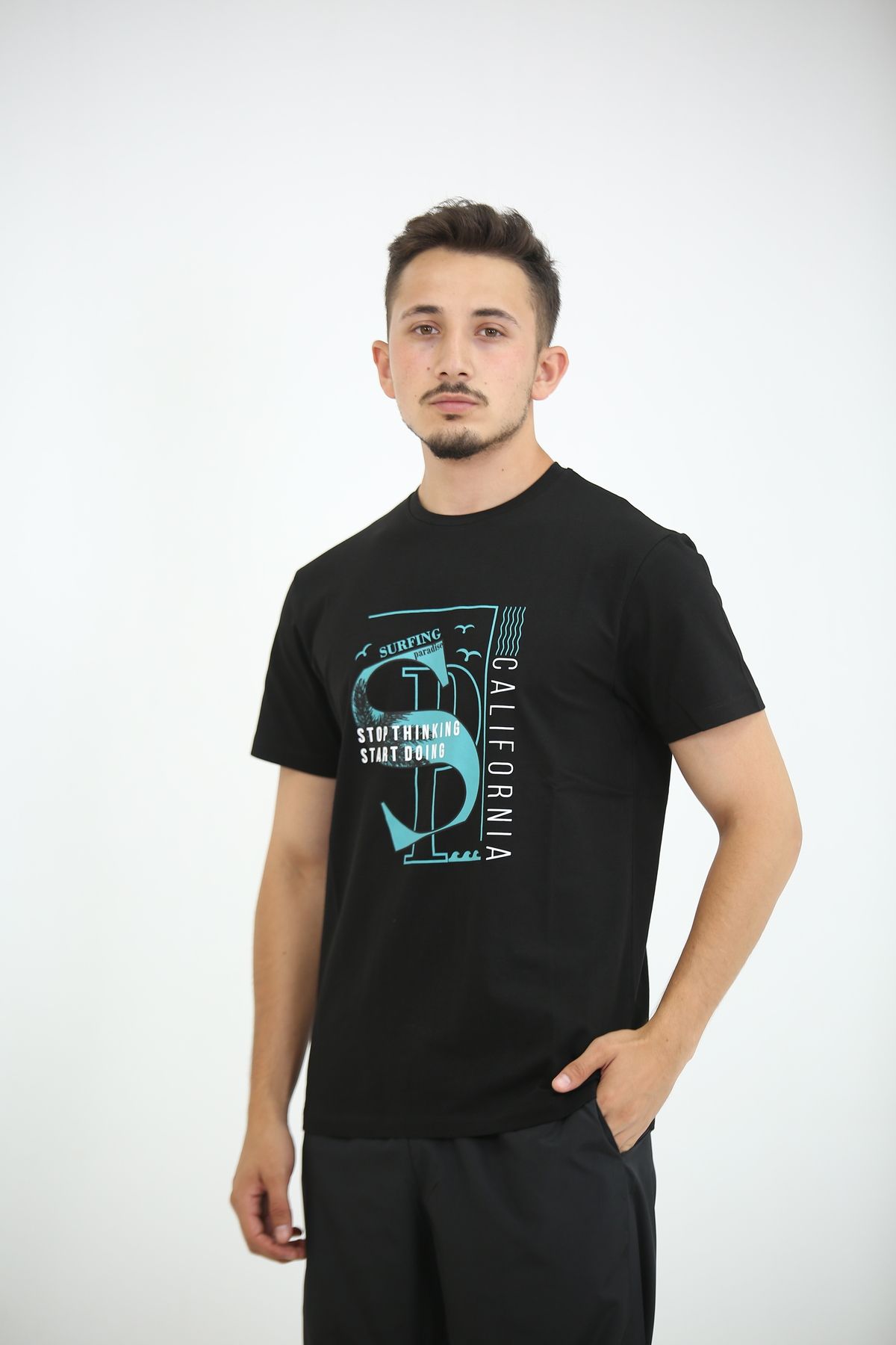 Lorenzo Mazzoli T-shirt Premium Kalite, Comfort Fit, Modern Baskılı Düz Renk Tişört
