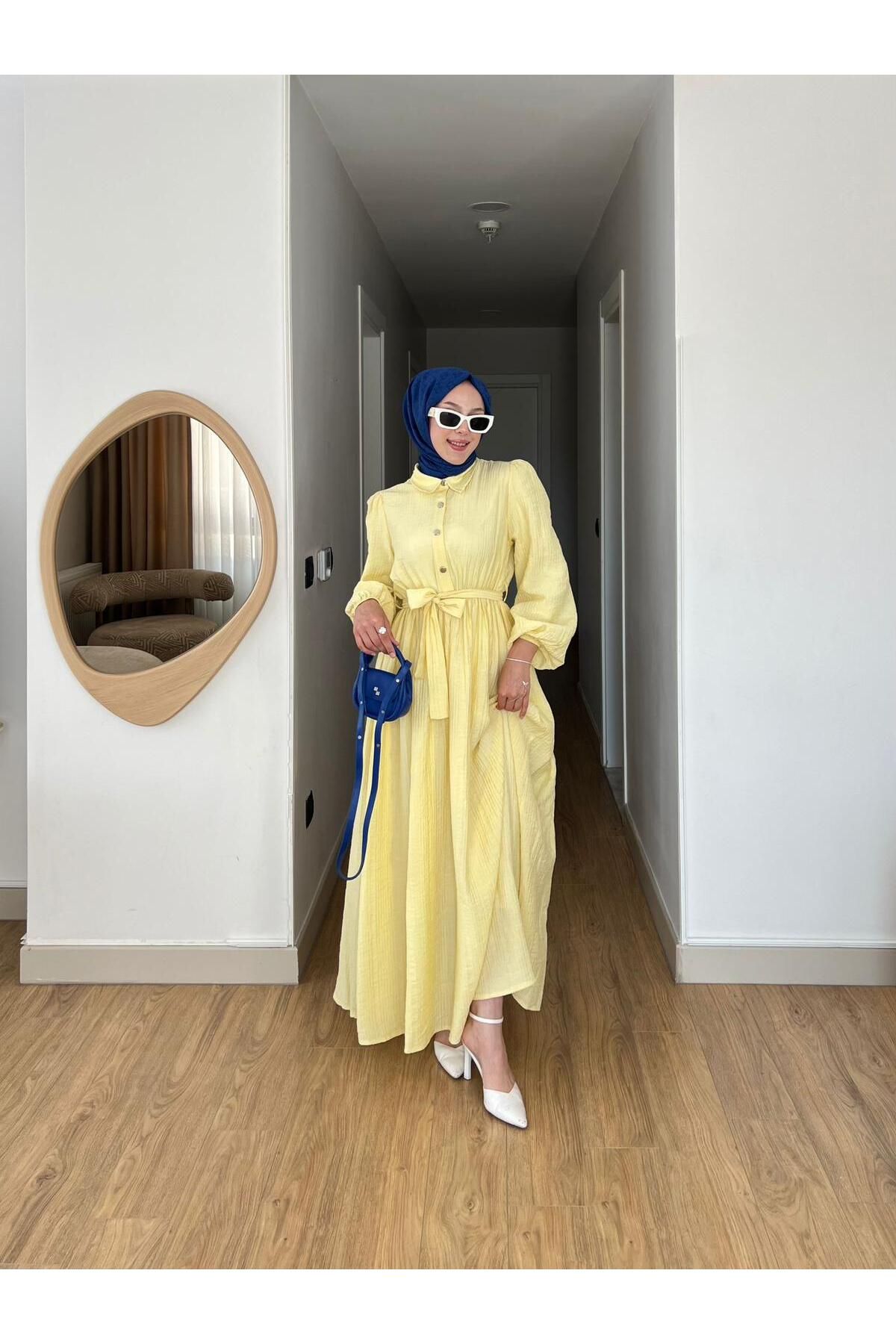 Büşra Fashion Adalya Bordo Elbise