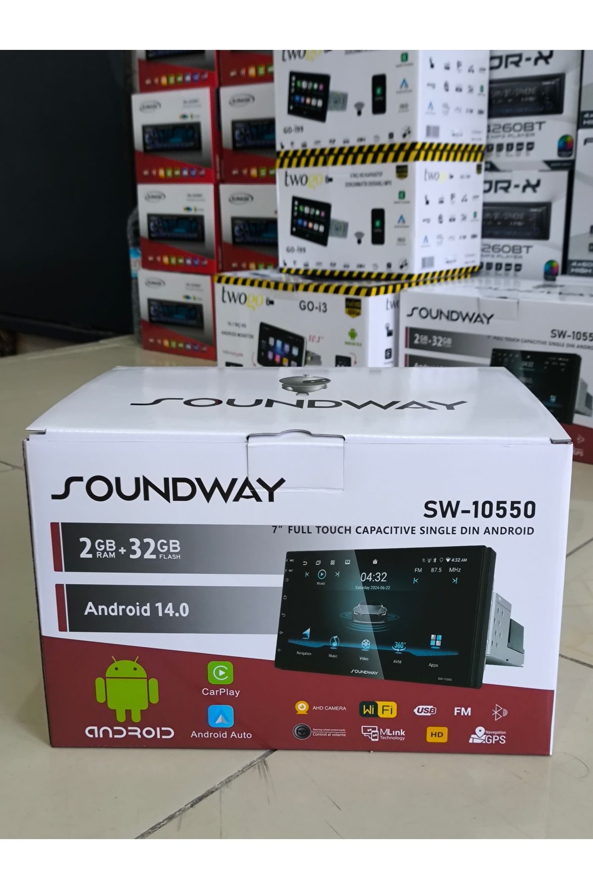 patili tasarım Soundwayy 7 inc Multimedia Ekran CarPlay Android