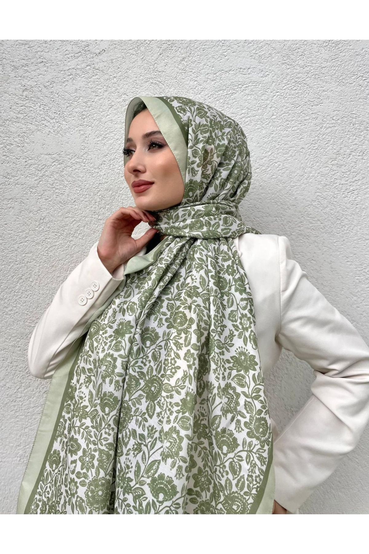 Almeza jewellery Yeşil soft pamuk şal