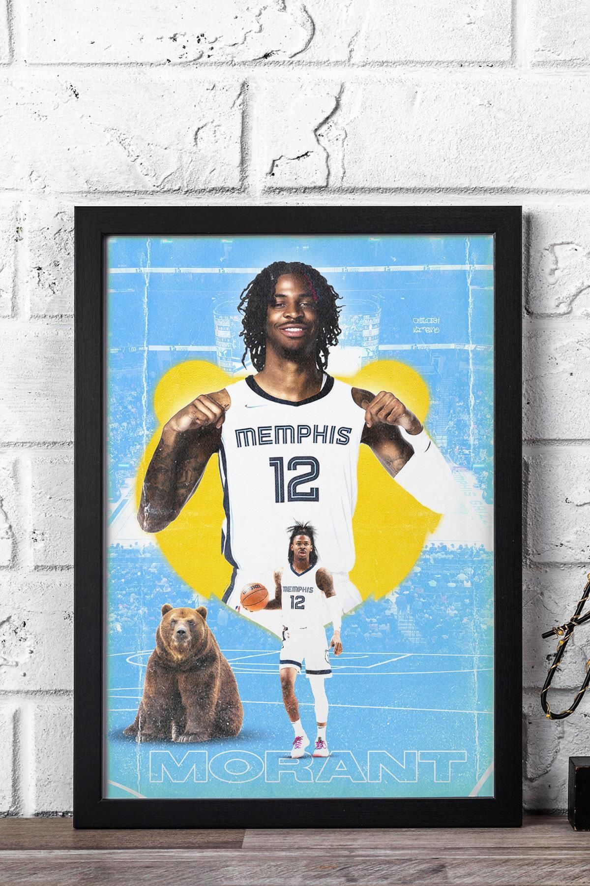 Saturn Ja Morant Çerçeveli Tablo - Memphis Grizzlies NBA Posteri Tablo