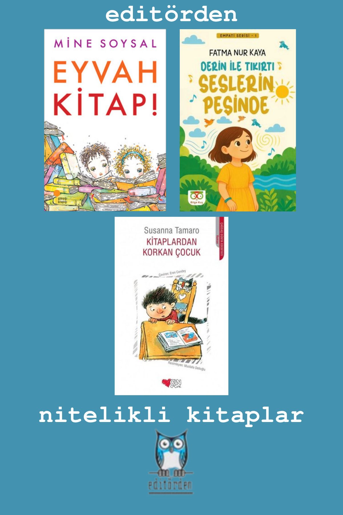Bilge Kuş Yayınları Eyvah Kitap! - Derin İle Tıkırtı Seslerin Peşinde - Kitaplardan Korkan Çocuk / Susanna Tamaro