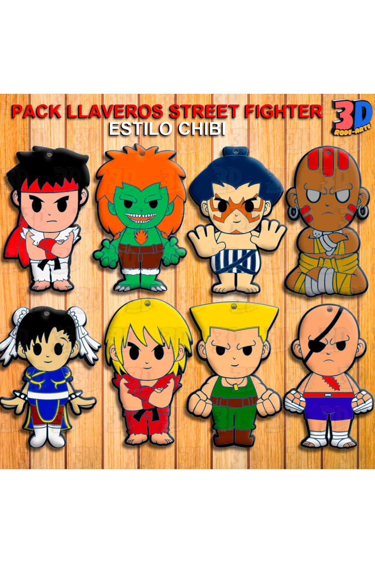 talaşoğlu Street Fighter Llaveros Pack - Chibi Sürümü (4 Adet)