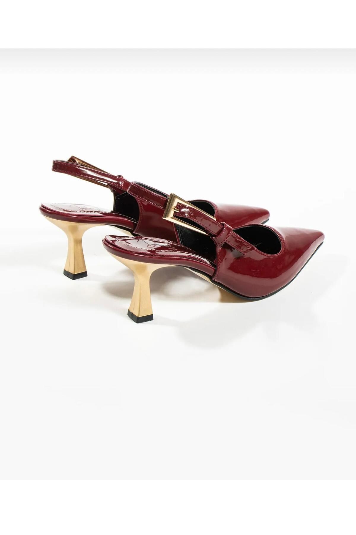 MODA27 Kadın Bordo Topuklu Ayakkabı