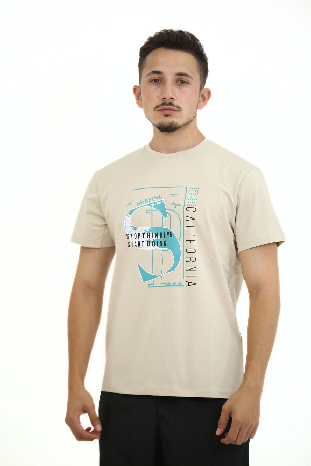 Lorenzo Mazzoli T-shirt Premium Kalite, Comfort Fit, Modern Baskılı Düz Renk Tişört