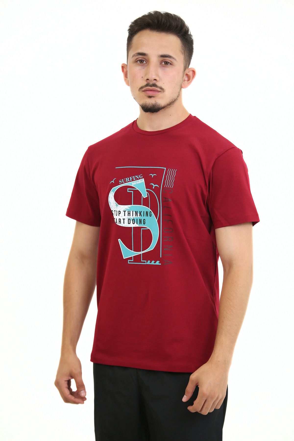 Lorenzo Mazzoli T-shirt Premium Kalite, Comfort Fit, Modern Baskılı Düz Renk Tişört