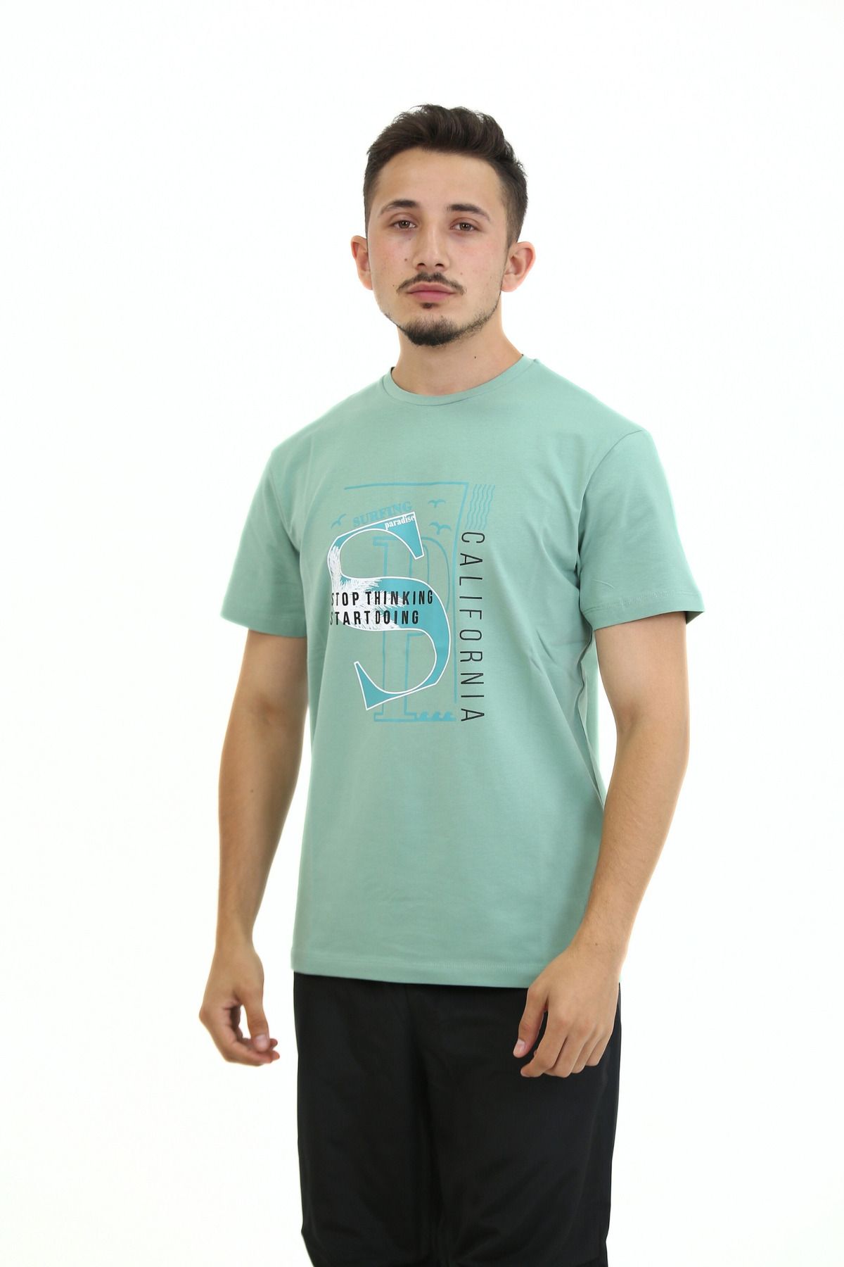 Lorenzo Mazzoli T-shirt Premium Kalite, Comfort Fit, Modern Baskılı Düz Renk Tişört