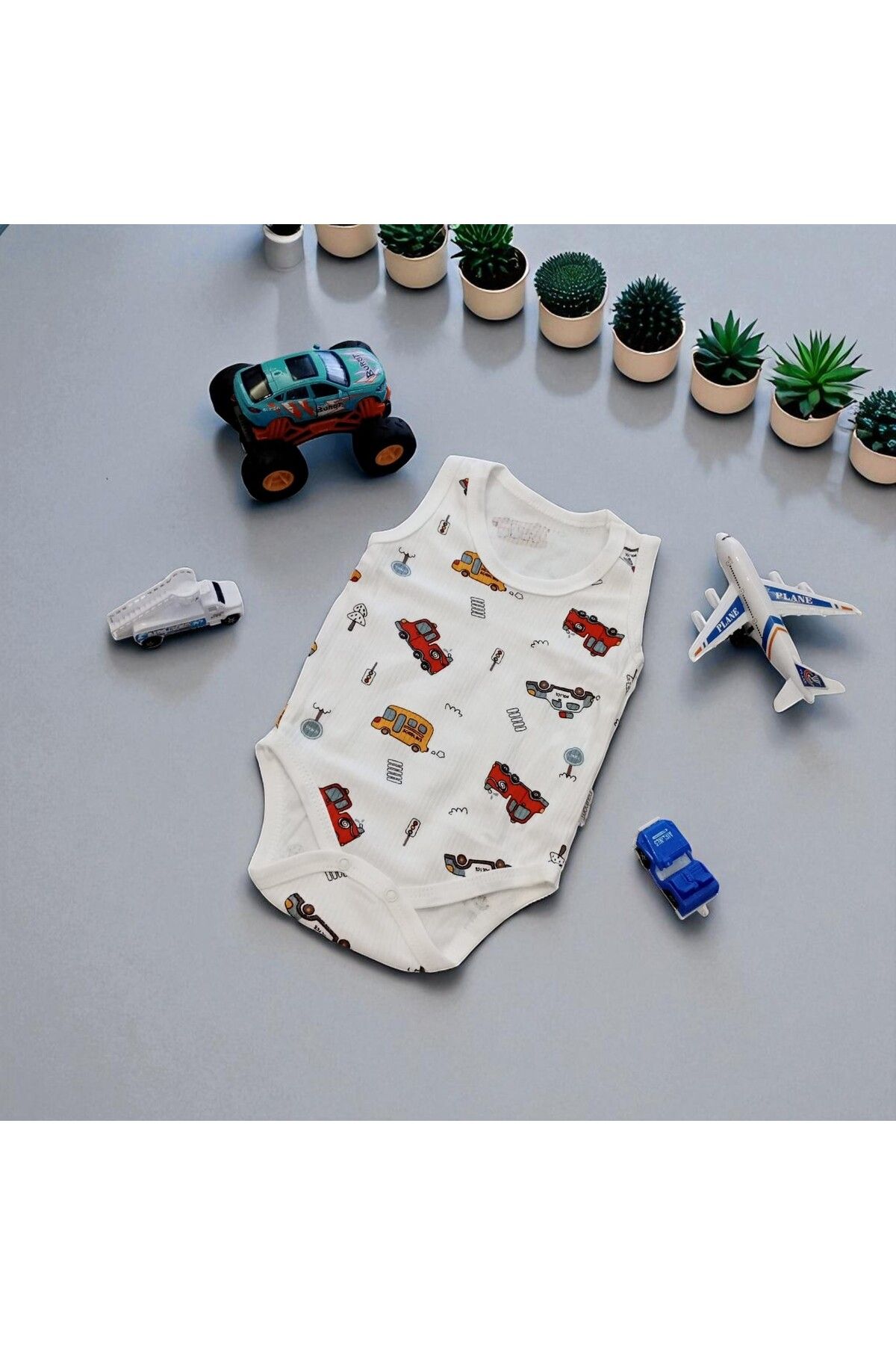 Bublykids Erkek Arabalı Zıbın Fitilli Erkek Zıbın