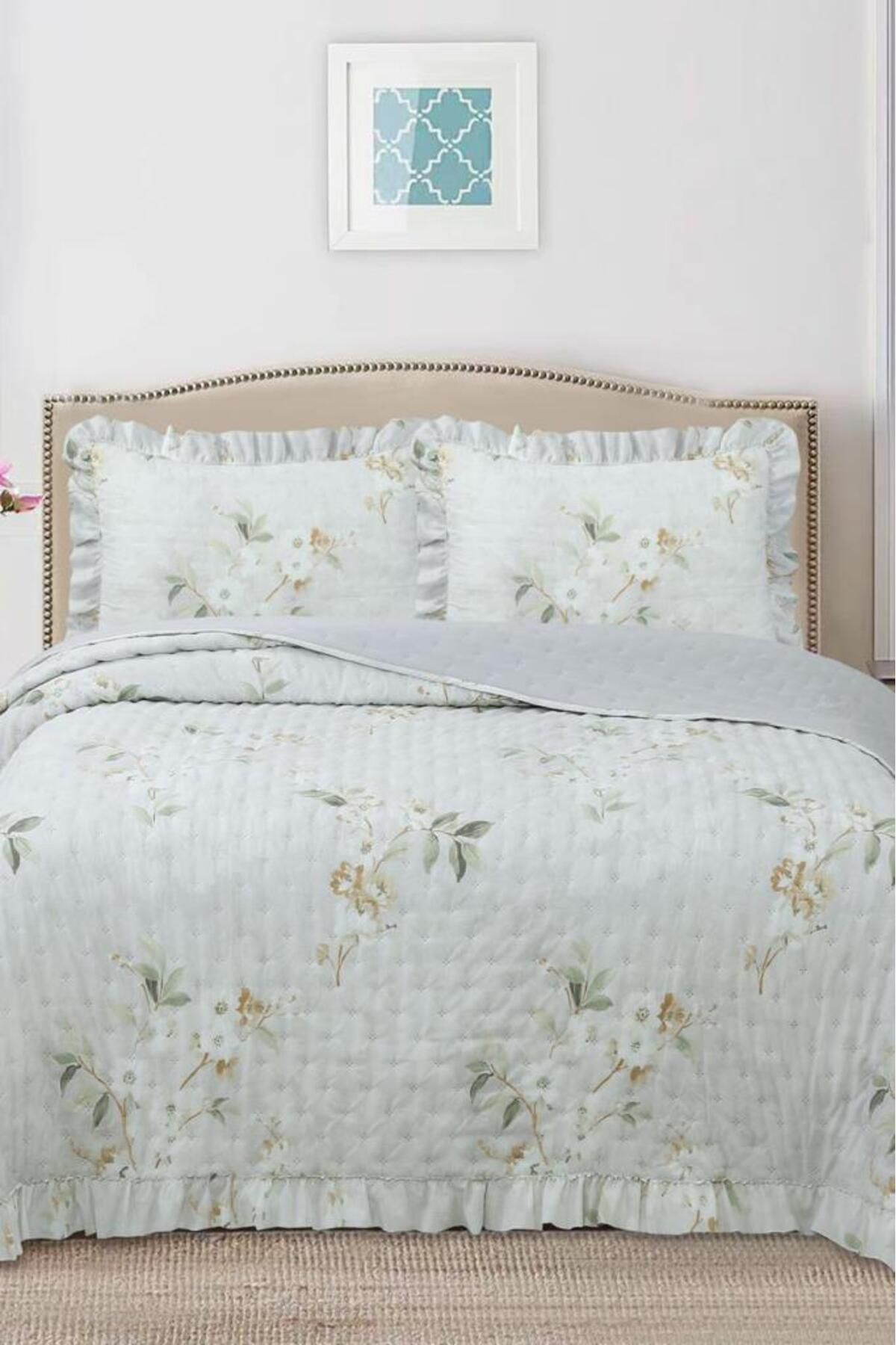 Çeyiz Diyarı Breeze Bahar Çiçekleri Çift Kişilik Yatak Örtüsü 240x260