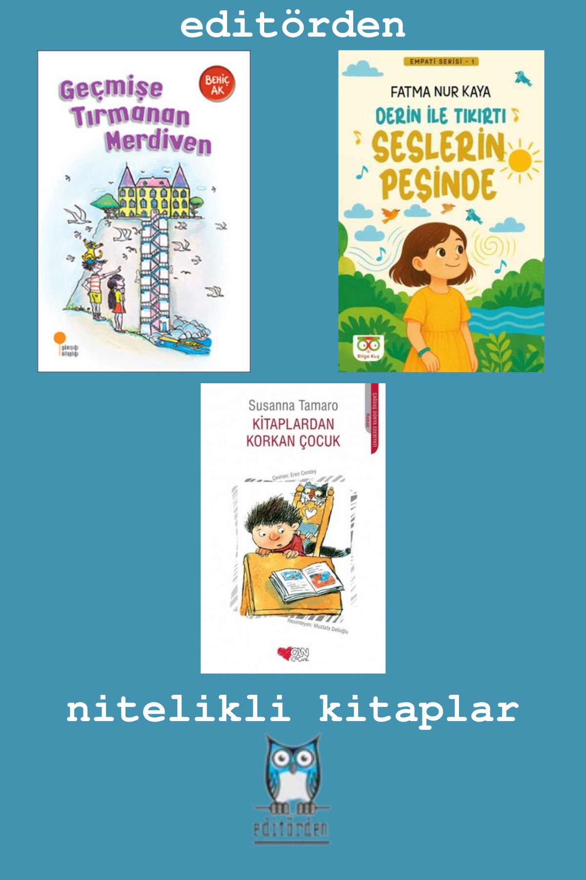 Bilge Kuş Yayınları Geçmişe Tırmanan Merdiven – Kitaplardan Korkan Çocuk Susanna Tamaro – Derin ile Tıkırtı