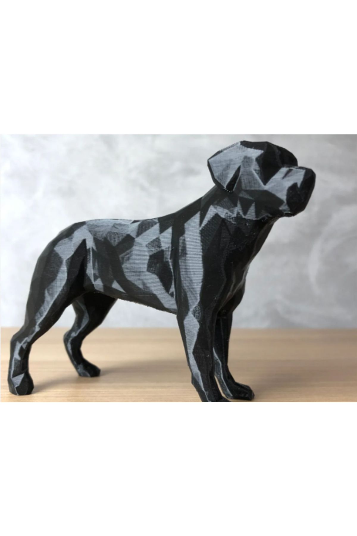 Matris Rottweiler Rot Köpek Biblo Heykel Dekoratif Obje 12 Cm 3D BASKI PLASTİK SİYAH