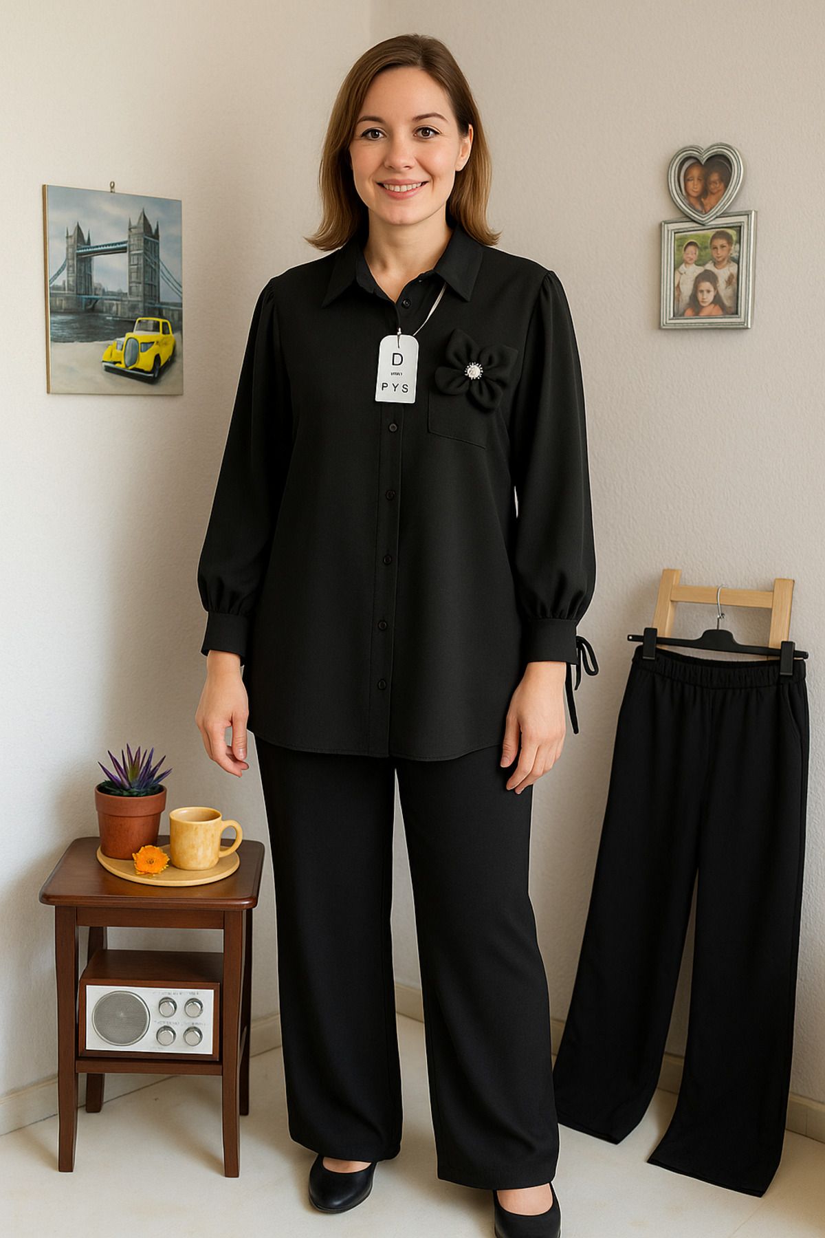 Butik Gül Detaylı İkili Takım
