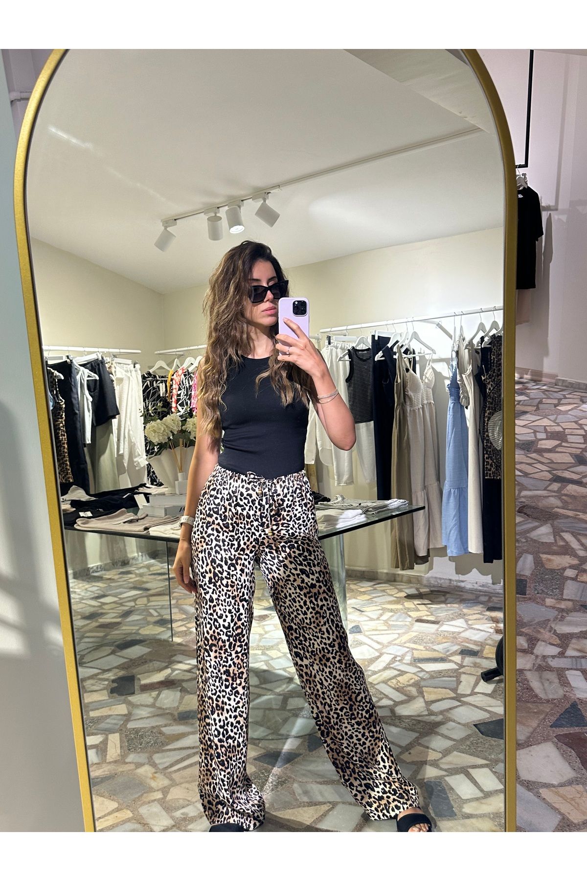 Butik Kadın leopar pantalon