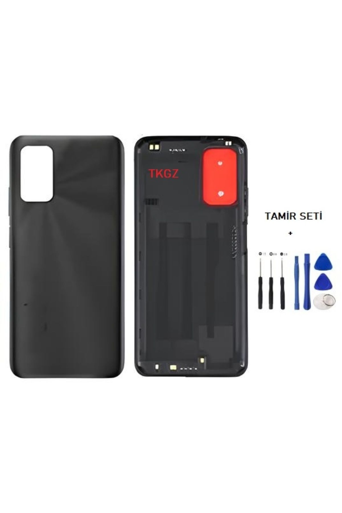 indirimplus Xiaomi Redmi 9T Kasa Arka Kapak FULL Yan Tuş Takımı SİYAH TAMİR SETİ