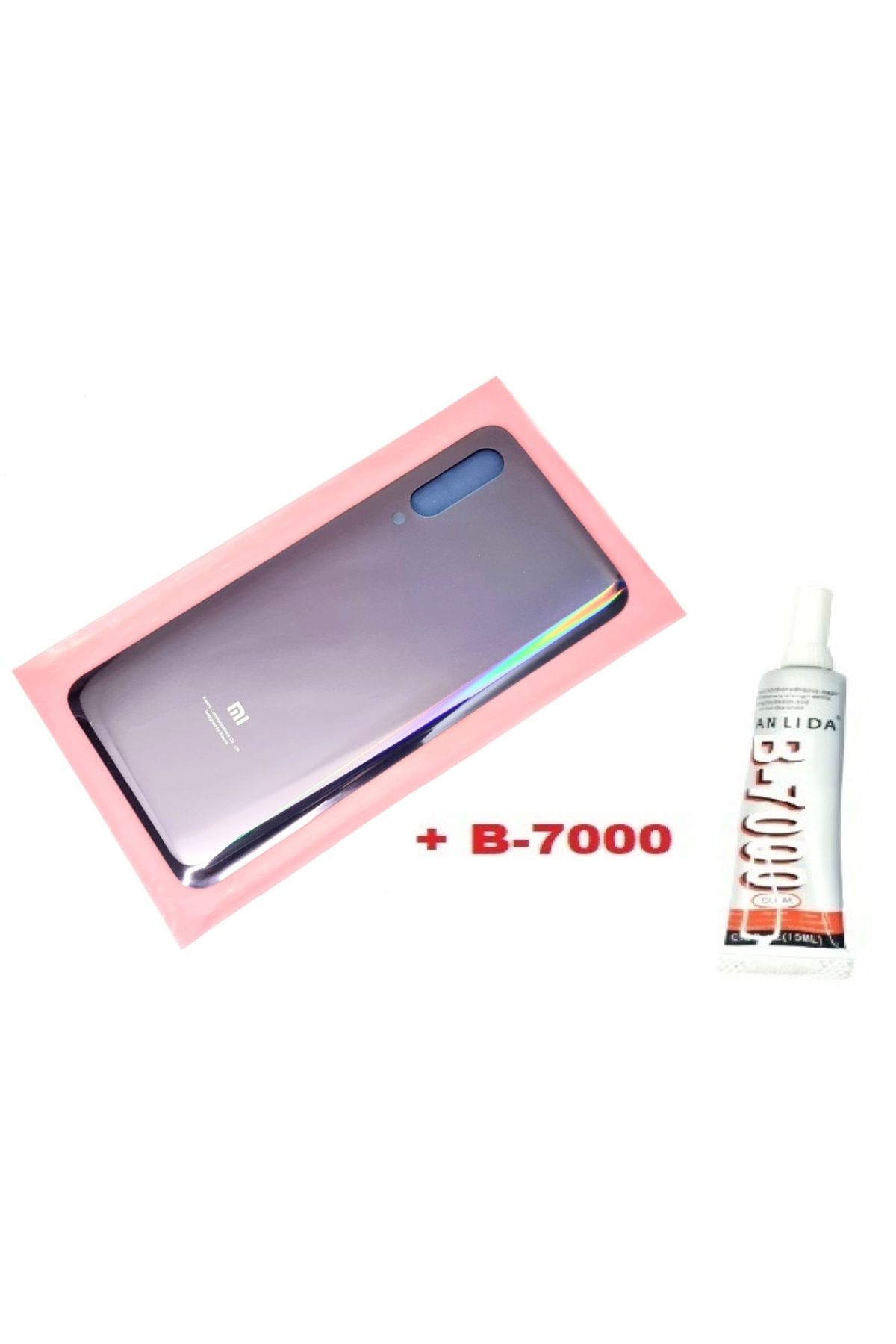 indirimplus Xiaomi Mi 9 Arka Kapak Batarya Pil Kapağı (CAM+B 7000) MOR