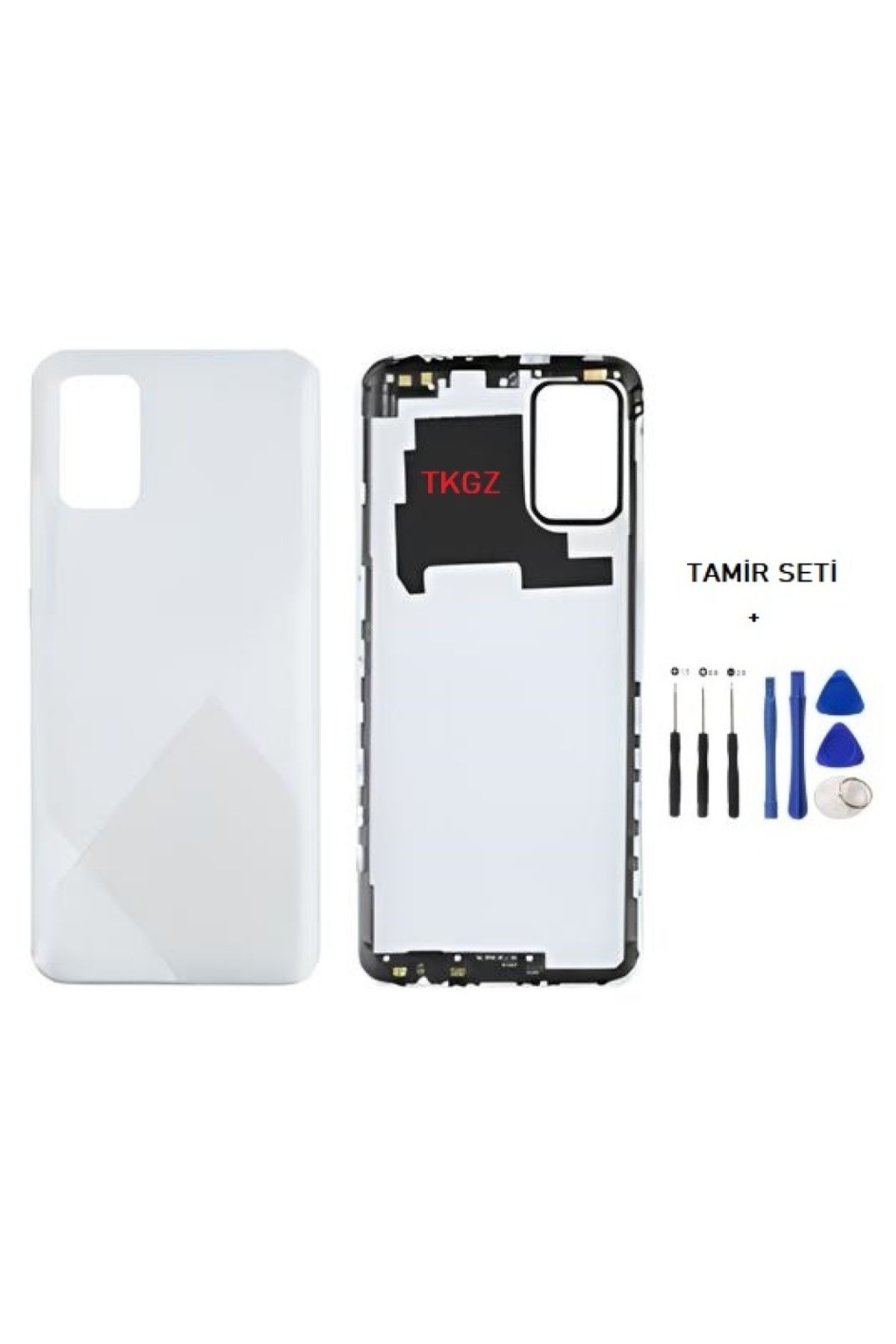indirimplus Samsung Galaxy A02S SM A025 Kasa Arka Kapak FULL Takım BEYAZ TAMİR SETİ