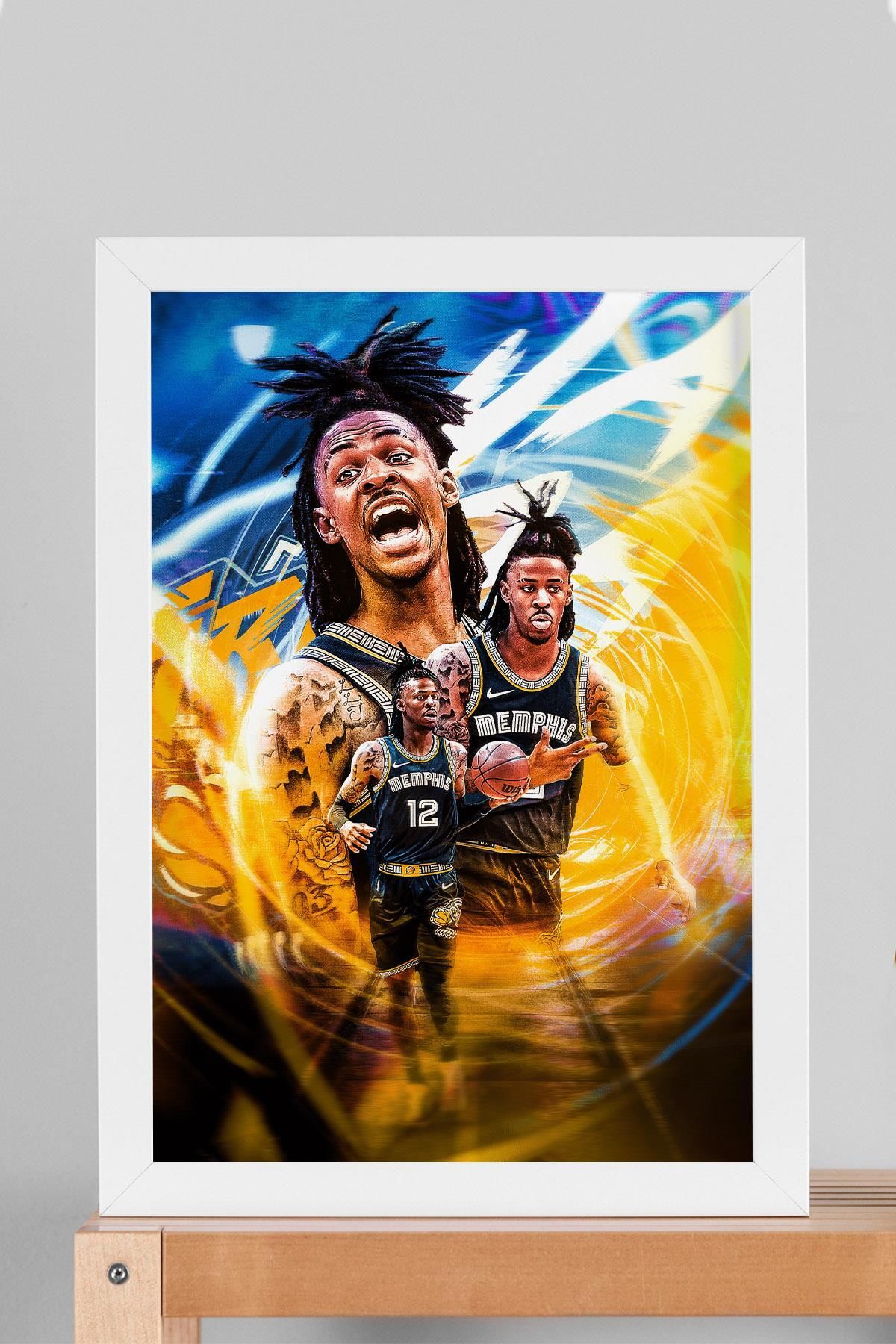 Saturn Ja Morant Çerçeveli Tablo - Memphis Grizzlies NBA Posteri Tablo