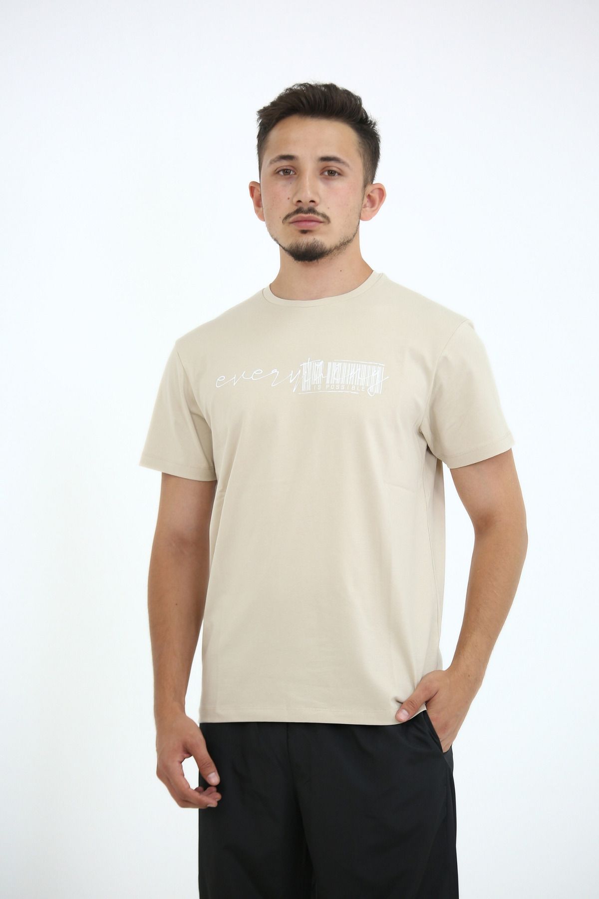 Lorenzo Mazzoli T-shirt Premium Kalite, Comfort Fit, Modern Baskılı Düz Renk Tişört